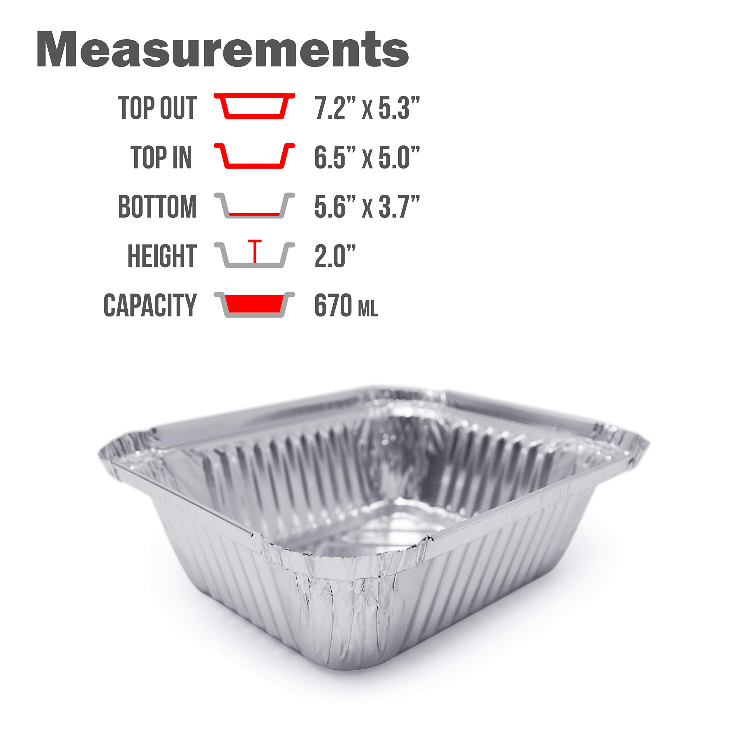 480-Pack Premium 1.5-LB Heavy Duty Disposable Aluminum Foil Takeout Pans with Lids - 7