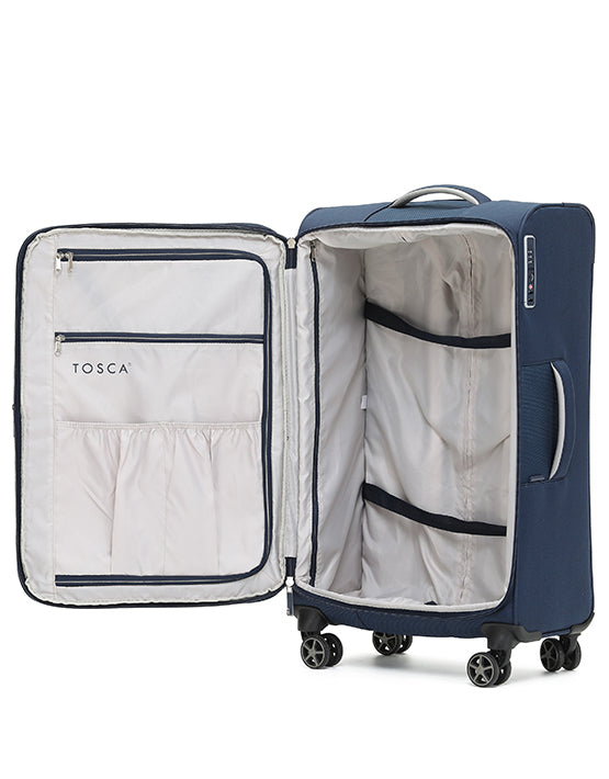 Tosca TCA720 Vega 32-inch Large Spinner Luggage in Navy - Perfect for Business Travel & Family Vacations