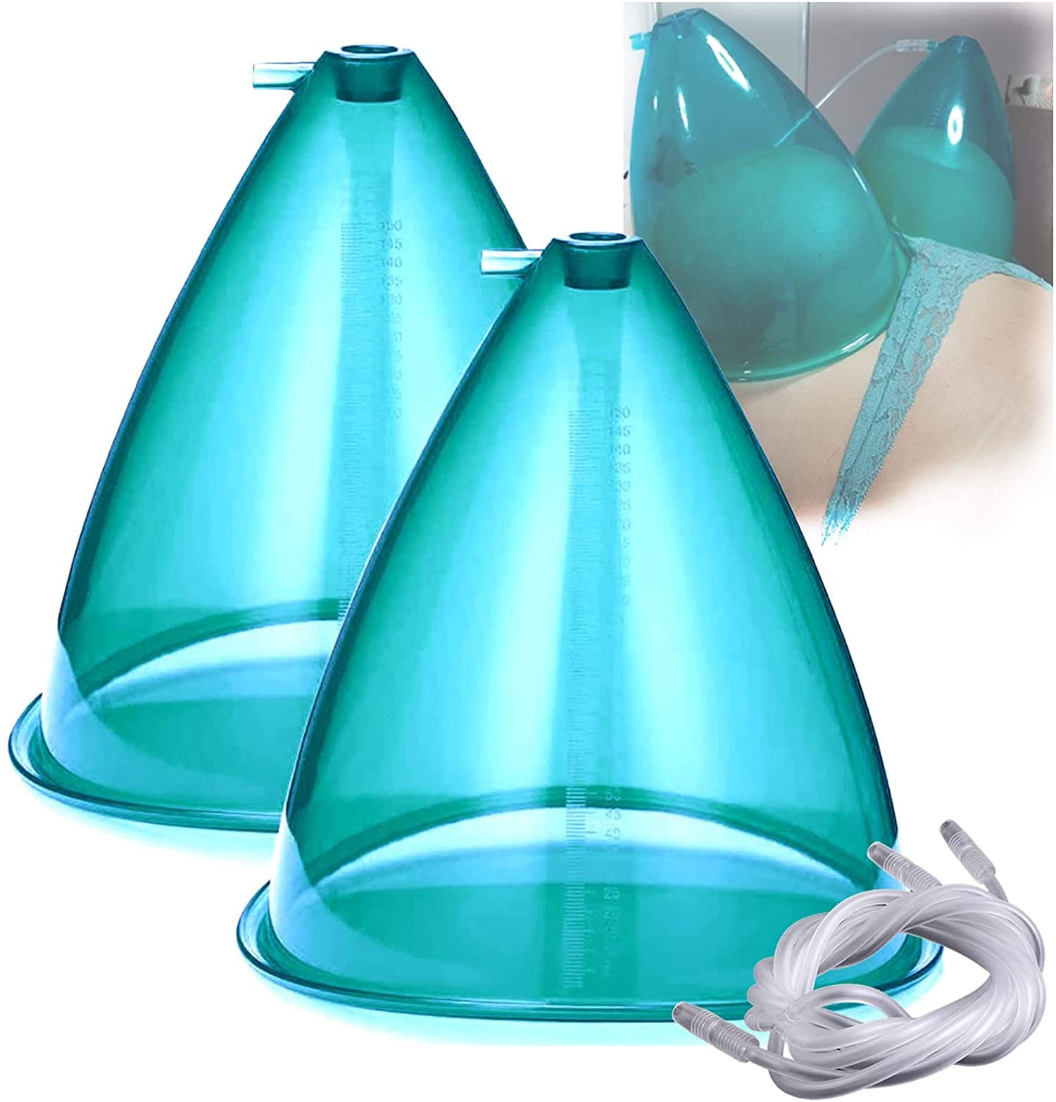 Professional Vacuum Cupping Therapy Set (70ml/120ml/160ml/180ml) - Body Sculpting & Butt Lifting Massage Cups for Women - Blue 160ml - Perfect for Home Spa, Cellulite Treatment & Relaxation Therapy