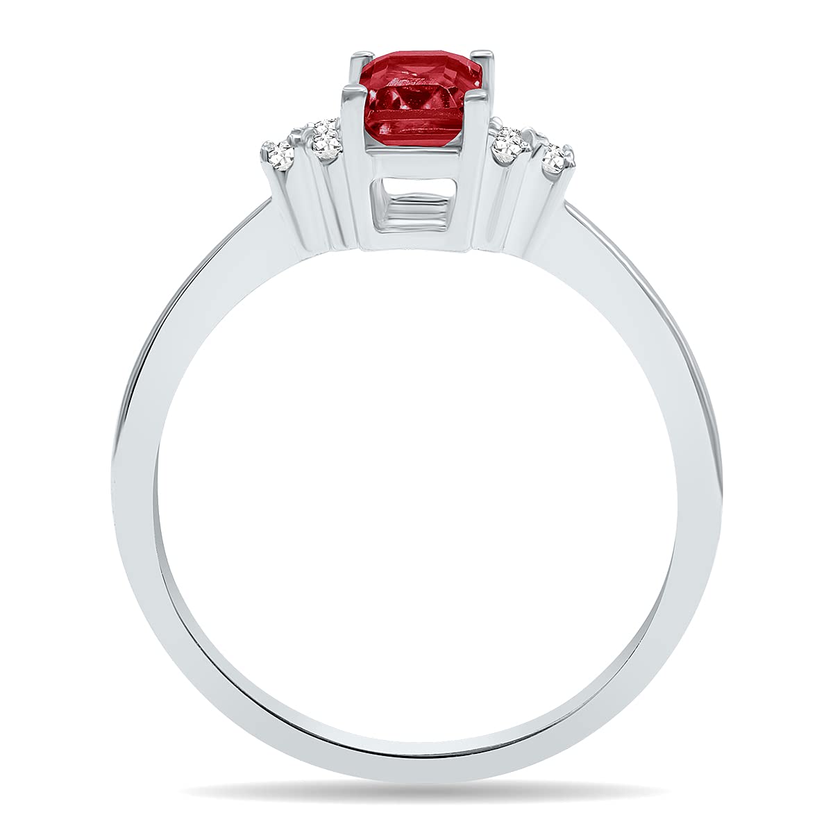 10K White Gold Gemstone & Diamond Ring - Emerald, Sapphire, Blue Topaz, Amethyst | Elegant Jewelry for Women, Perfect Gift for Anniversary, Engagement & Special Occasions
