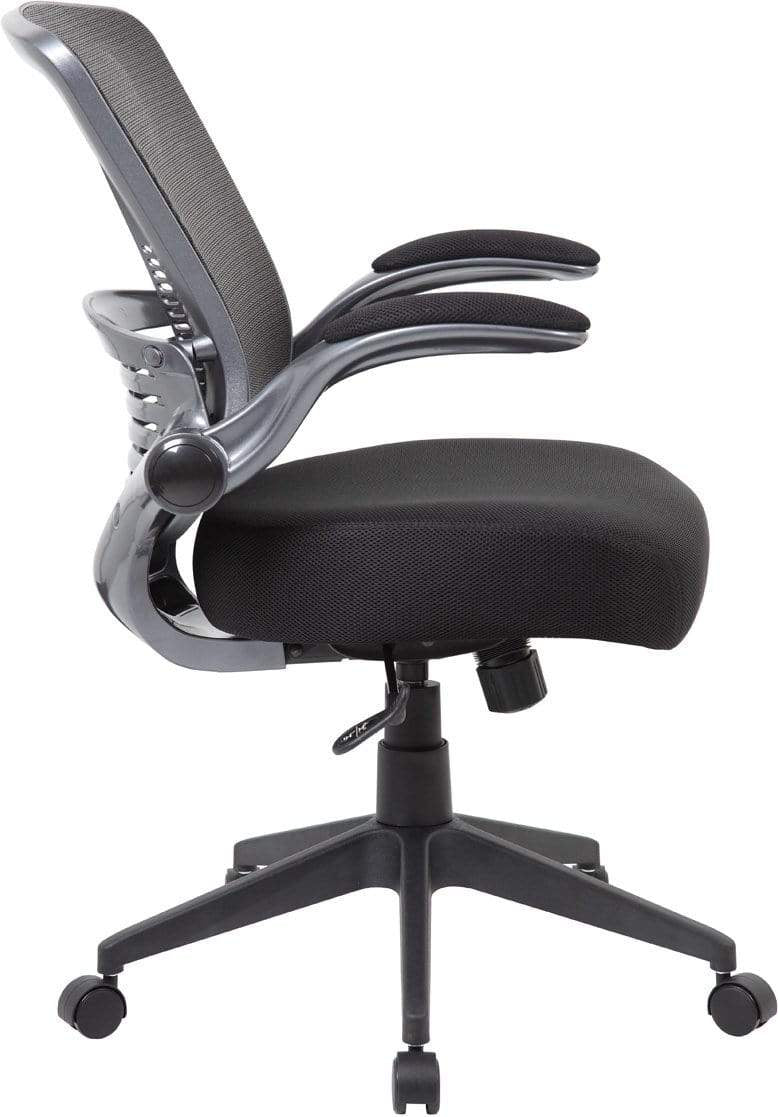 Ergonomic Mesh Office Chair - Boss Contemporary B6356 BK - Adjustable Height & Lumbar Support for Home & Office Workspaces