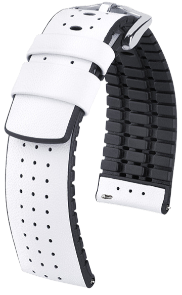 Hirsch Tiger White 20mm Genuine Leather Watch Strap - Premium Replacement Band for Smartwatches & Classic Timepieces | Perfect for Business, Casual & Outdoor Activities