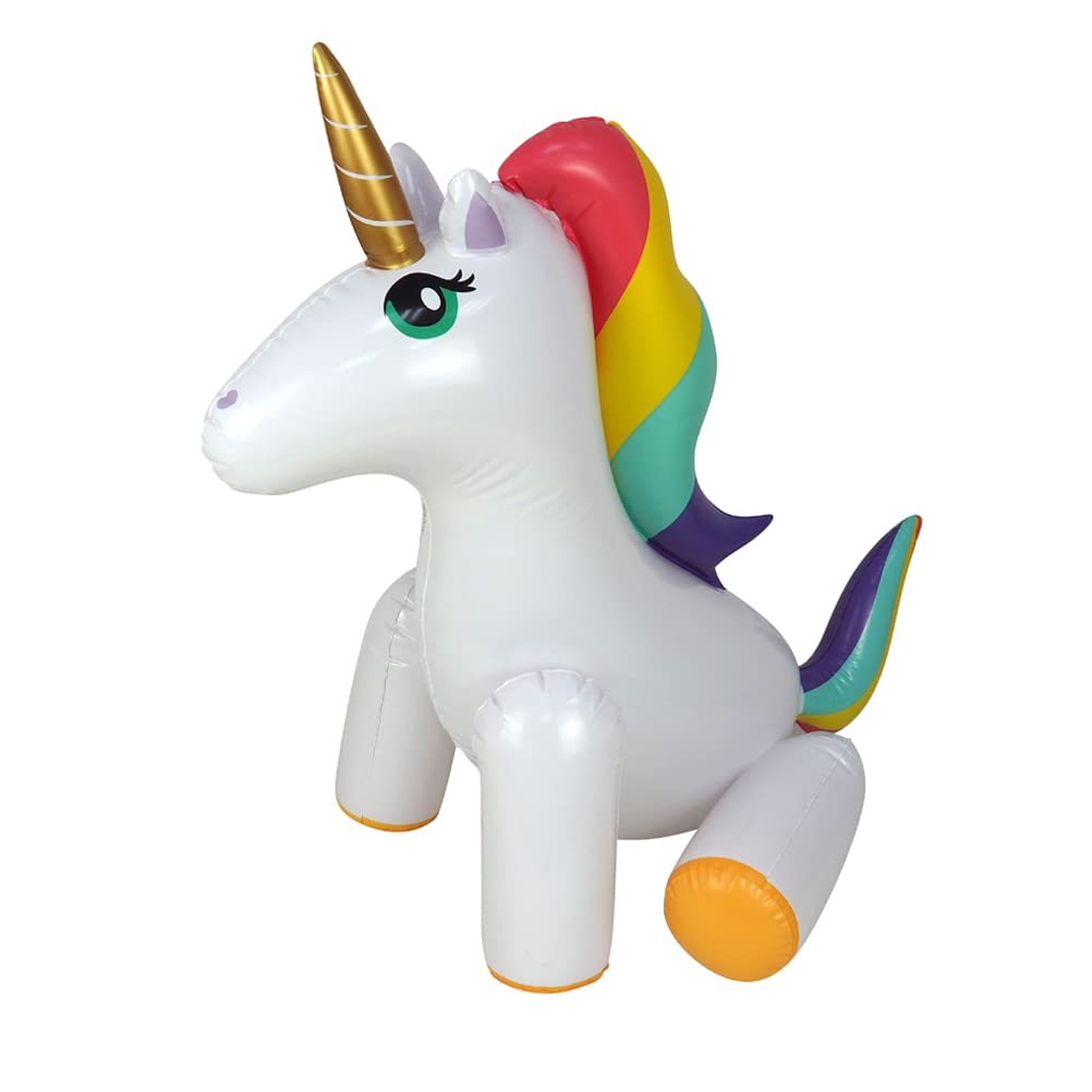 LUOZZY Inflatable Unicorn Sprinkler Toy - Fun Summer Water Play for Kids, Outdoor Pool Party, Backyard Water Games, Birthday Gift for Girls & Boys