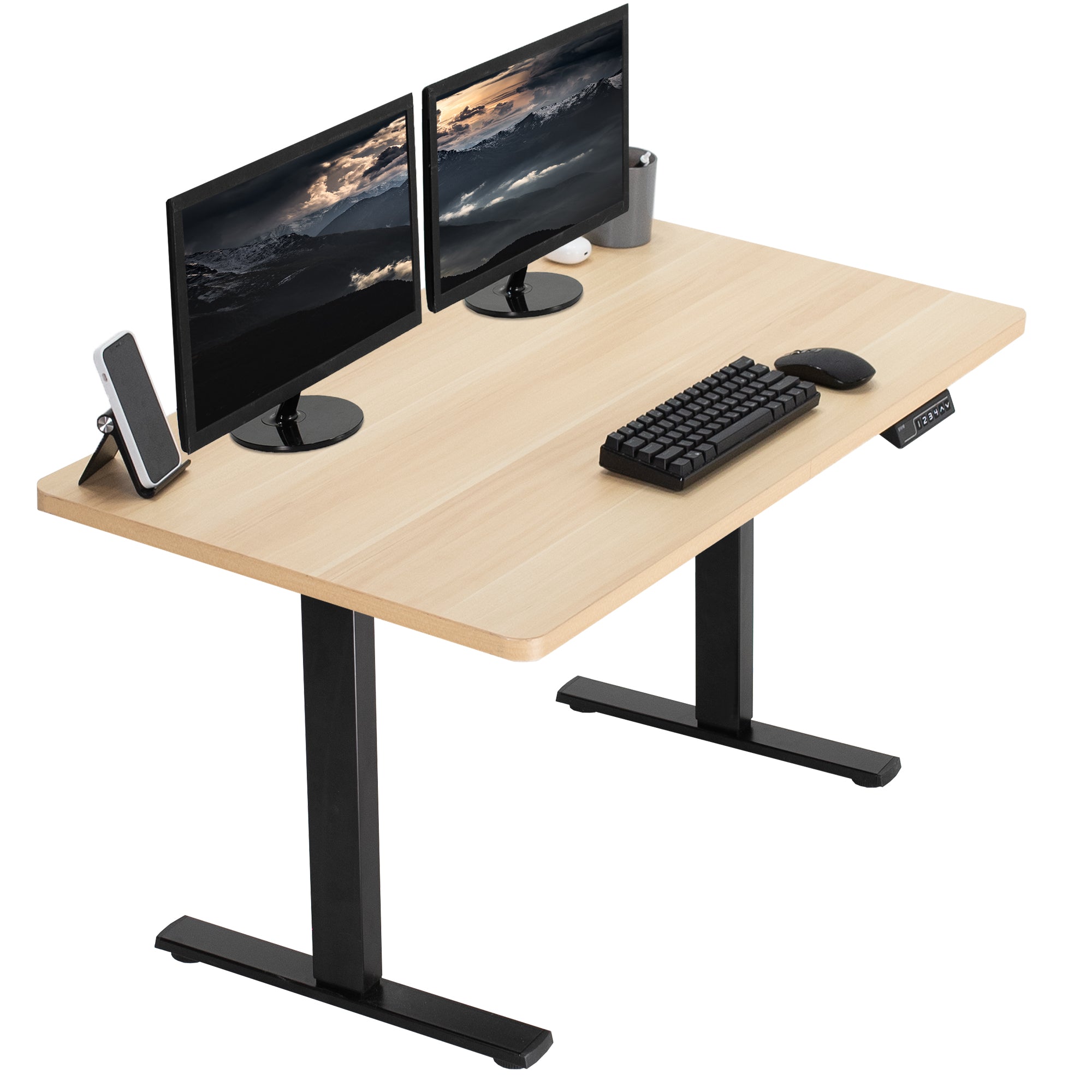 1B Solid Top Series Single Motor Electric Standing Desk with Push Button Memory Controller - Perfect for Home Office, Gaming & Workspace Ergonomics