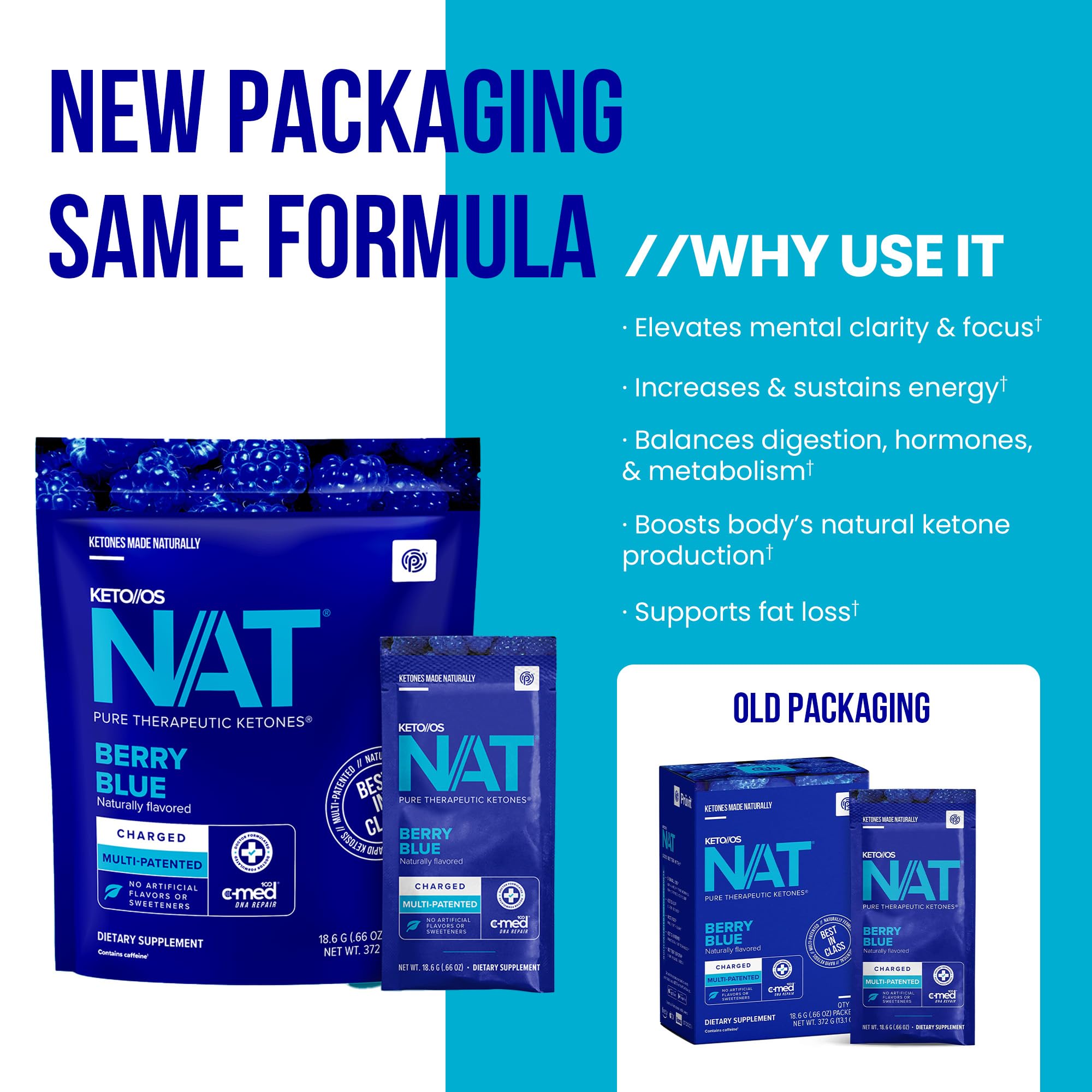 PRÜVIT Keto//OS NAT® Berry Blue Keto Supplements – Ketogenic Diet Support, Exogenous Ketones for Weight Loss & Energy Boost (20 Count) | Perfect for Low-Carb Lifestyle & Fitness Enthusiasts
