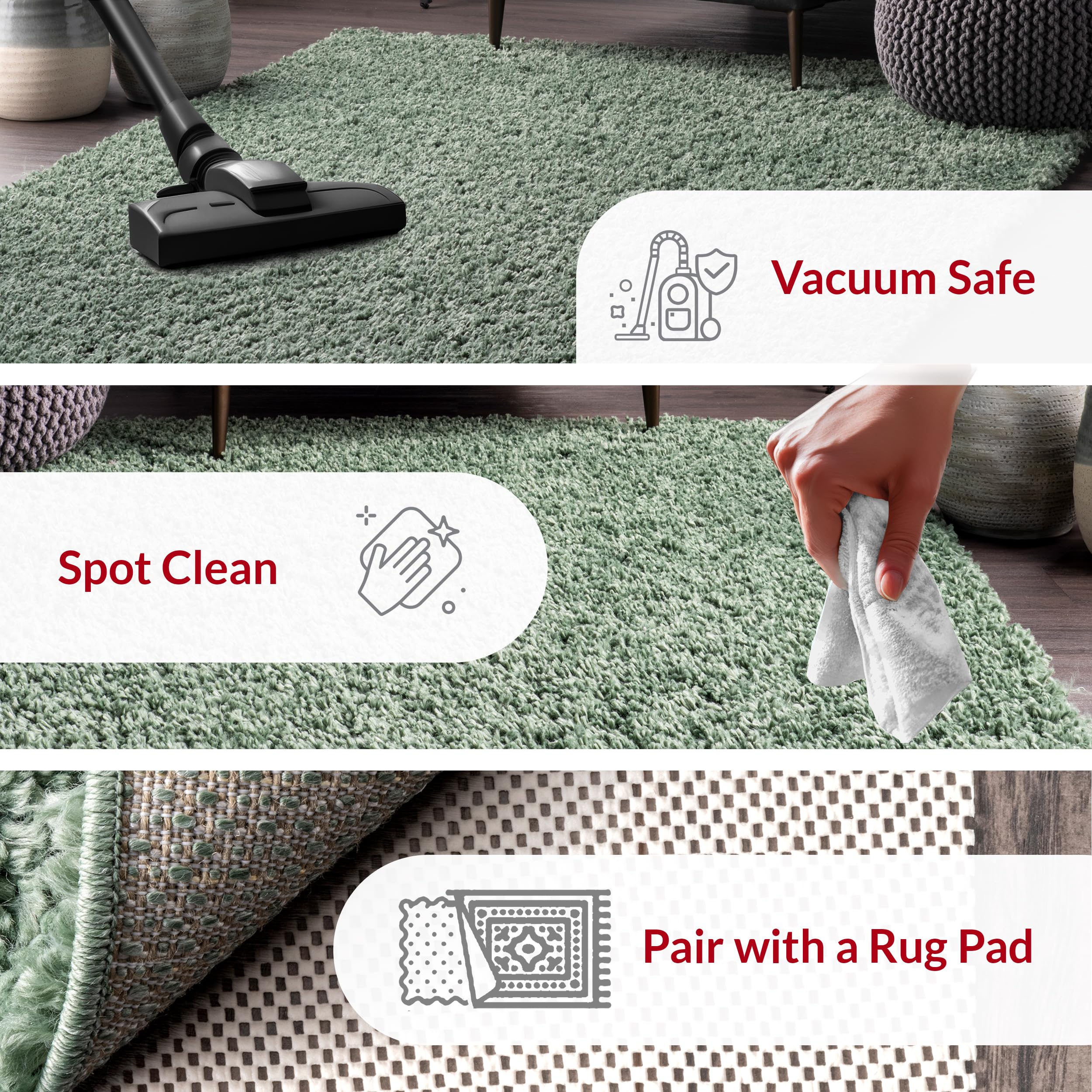 nuLOOM Kara Solid Shag Area Rug 9x12 Feet - Soft Plush Green Shaggy Rug for Living Room, Bedroom, Dining Room & Nursery | Cozy Home Decor, Kids Play Area & Pet-Friendly Floor Mat
