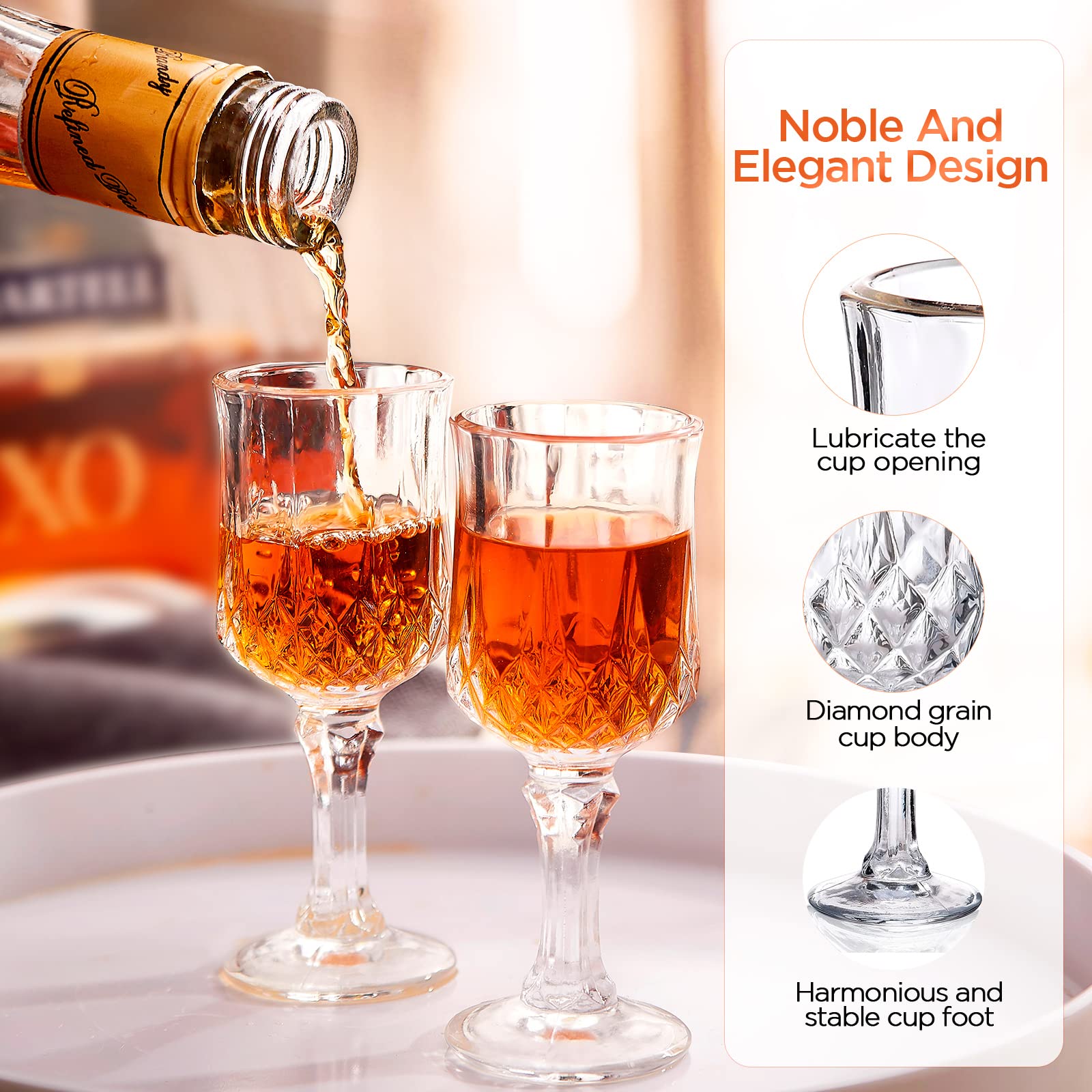 12-Piece 1.7oz/50ml Cordial Shot Glasses Set - Stemmed Tequila & Sherry Glasses for Cocktails, Tasting, and Elegant Entertaining