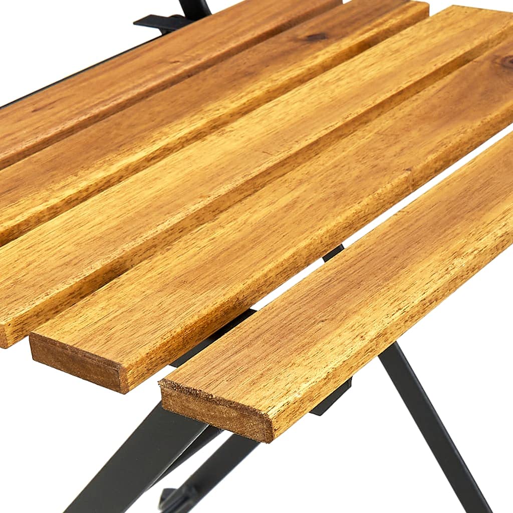 FAMIROSA 2-Pack Folding Patio Chairs - Steel Frame with Solid Acacia Wood - 22 lbs - Outdoor Furniture for Garden, Poolside, and Backyard Relaxation