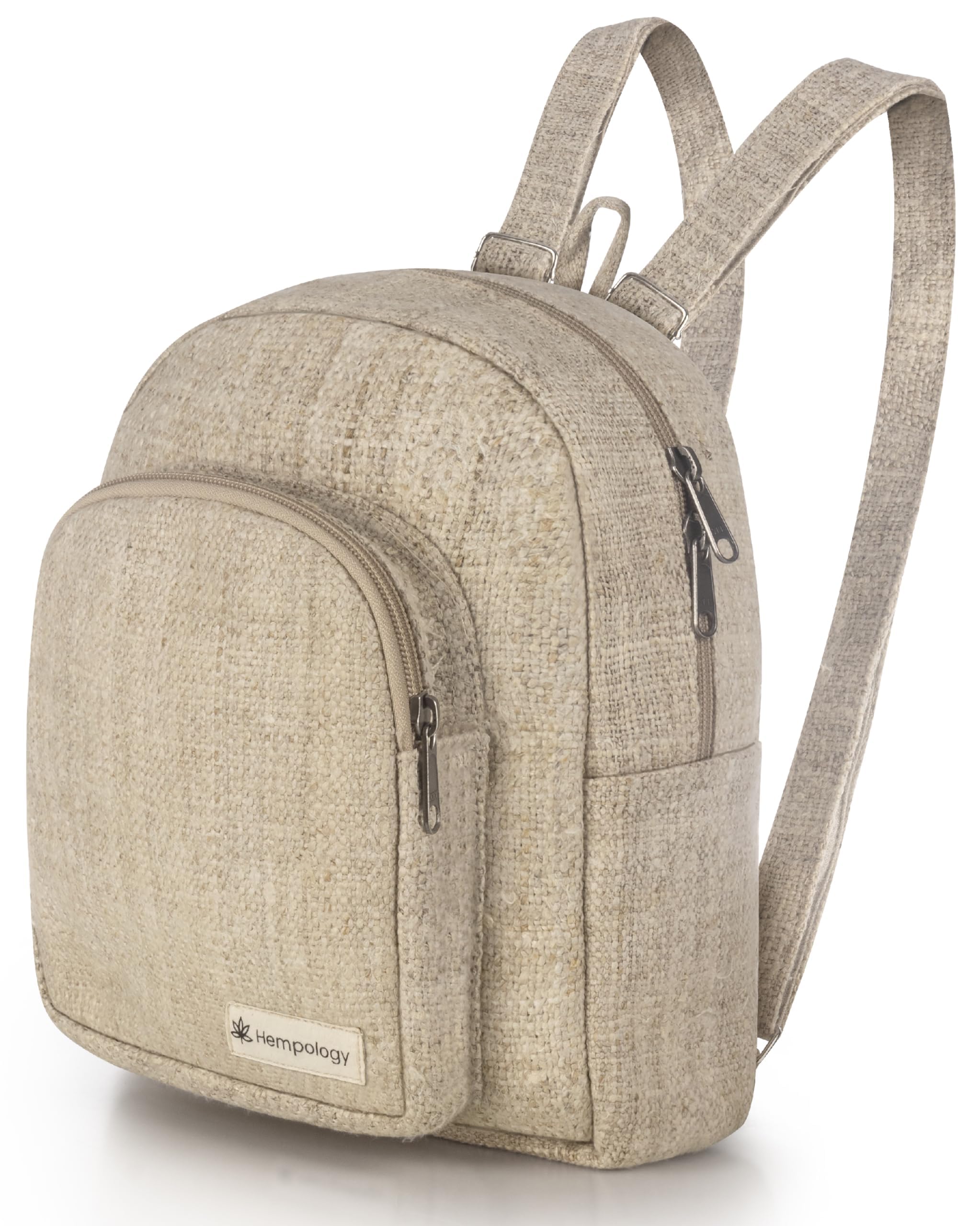 HEMP Mini Backpack - Lightweight Small Travel Backpack for Men & Women, Cute Beige Hemp Shoulder Bag | Perfect for Hiking, Shopping & Daily Commute