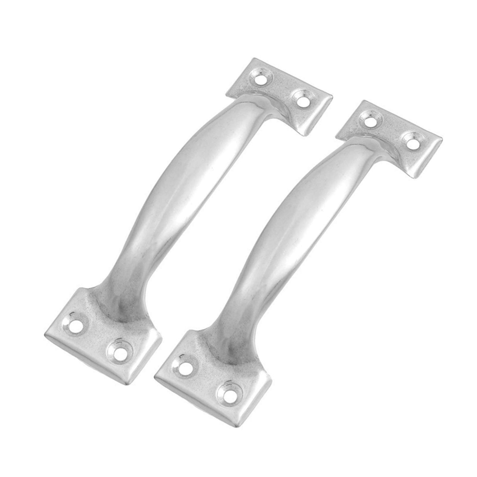 2 Pack Silver Arched Cabinet Door Pull Handles - 5 Inch Length Vintage Style Drawer Handles for Kitchen Cabinets, Dressers & Furniture (Silver Finish) - Perfect for Home Renovation & DIY Projects