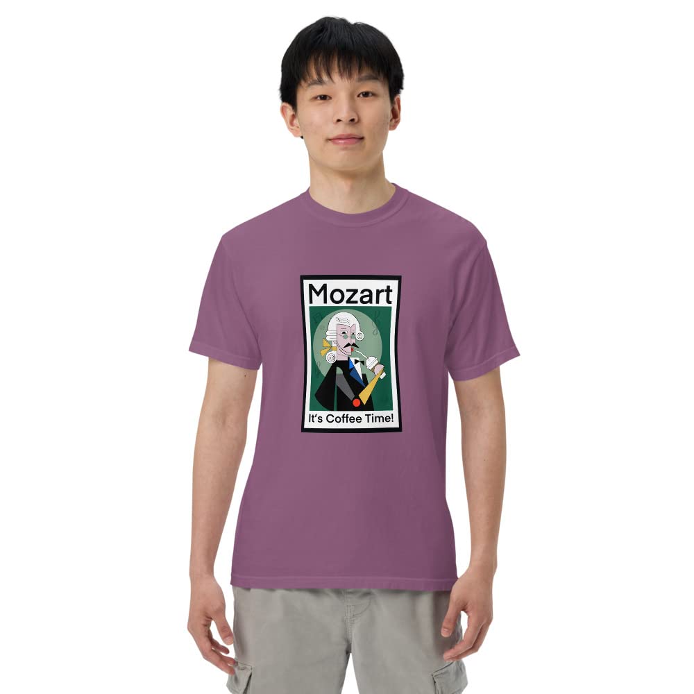 Mozart Art Lover Graphic T-Shirt for Men | Classic Crewneck Tee | Unique Gift for Music & Art Enthusiasts | Perfect for Concerts, Dates & Casual Wear