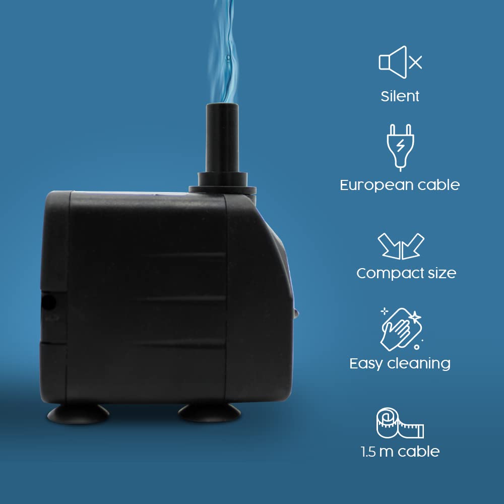 Energy Efficient 10W Aquarium Water Pump for Fish Tank, Pond, or Fountain - Adjustable Flow Rate for Home, Office, and Outdoor Water Features