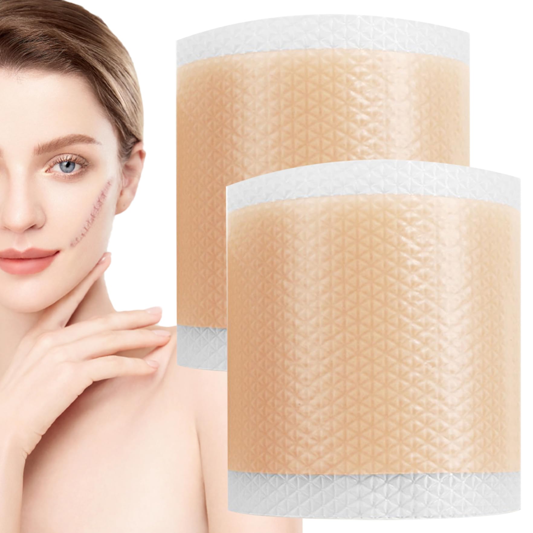2 Rolls Silicone Scar Sheets for Scars - 1.6x59.1 Inch Flexible & Breathable Surgical Scar Tape - Promotes Wound Healing & Reduces Scar Appearance - Perfect for Post-Surgery, C-Section, Burns & Acne Scars - Medical Grade Silicone Scar Removal Strips for Outdoor Activities & Daily Use