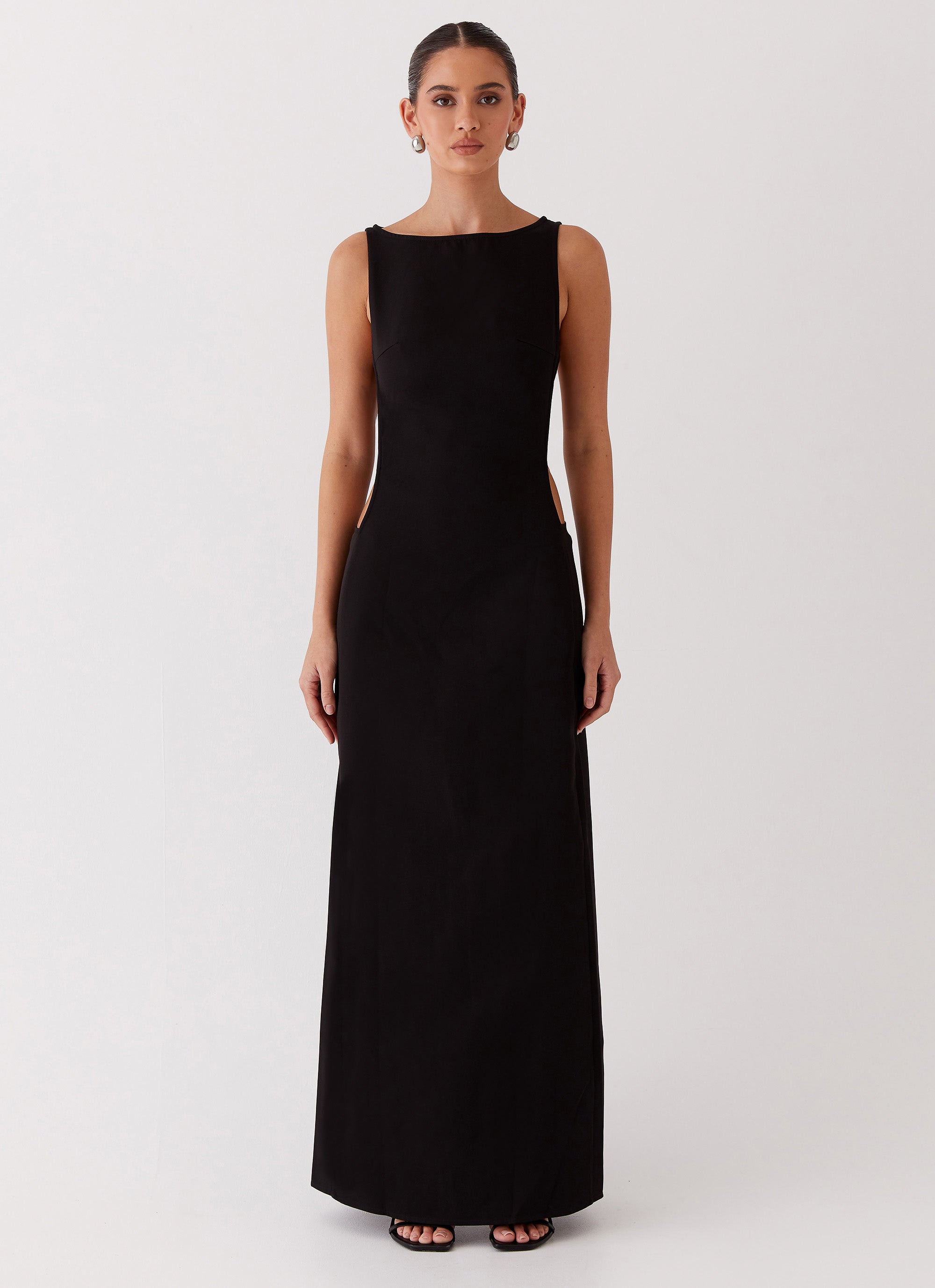 Cherish You Buckle Maxi Dress in Shadow - Elegant Long Flowy Dress for Women, Perfect for Weddings, Parties & Summer Vacations