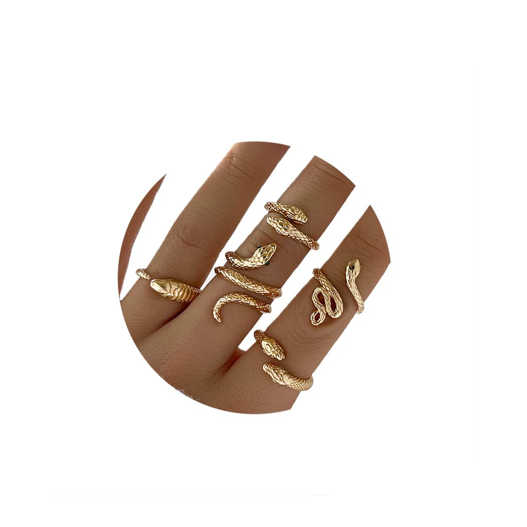 Twinklede Snake Stackable Rings for Women - Crystal Knuckle Rings Set, Fashion Jewelry for Girls | Perfect for Parties, Date Nights & Everyday Wear