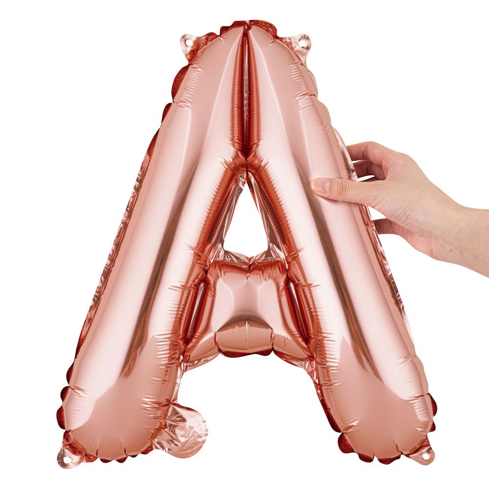 Balloonify Rose Gold Mylar Letter A Balloon - 16 Inch Large Foil Alphabet Balloon for Birthday Party Decorations, Wedding, Baby Shower & Anniversary Celebrations