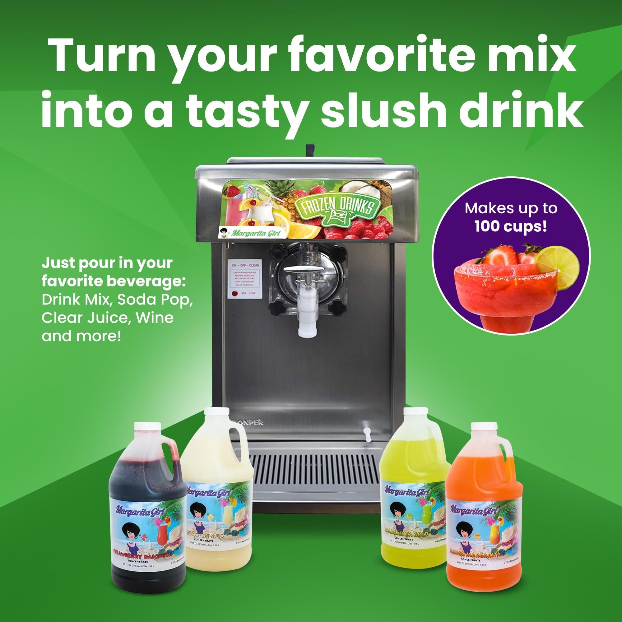Commercial Margarita Slush Frozen Drink Machine for Bars & Restaurants - Perfect for Margaritas, Daiquiris & Frozen Cocktails - Ideal for Parties, Events & Catering Businesses