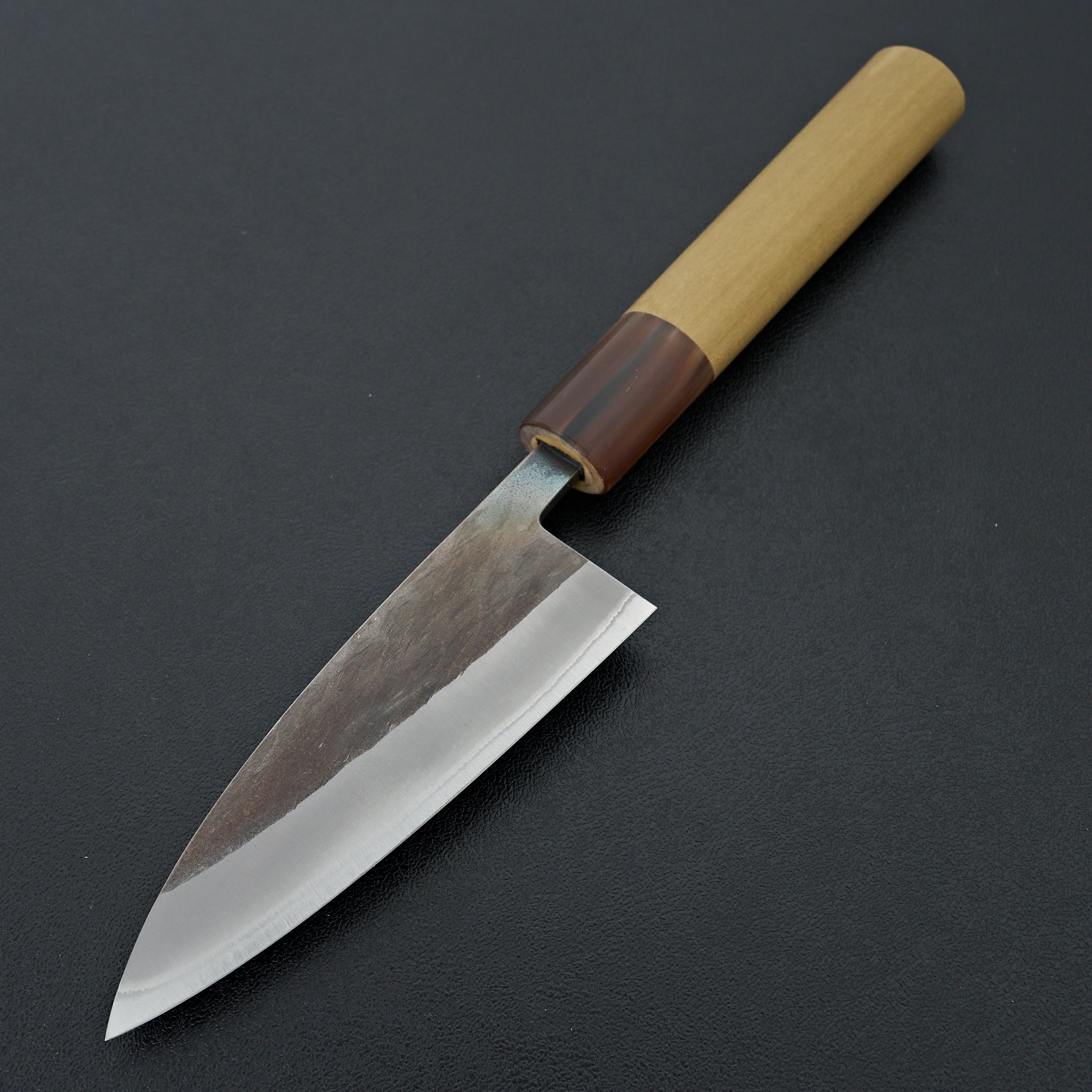 Hitohira TD Blue #2 Stainless Clad Kurouchi Utility Knife 105mm with Ho Wood D-Shaped Handle - Japanese Kitchen Knife for Slicing, Chopping & Food Prep - Perfect for Home Chefs & Professional Kitchens