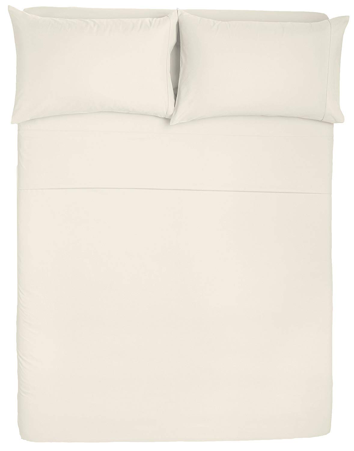 4PCs Luxury Soft 100% Egyptian Cotton Twin Sheet Set - 800 Thread Count Ivory Solid 14