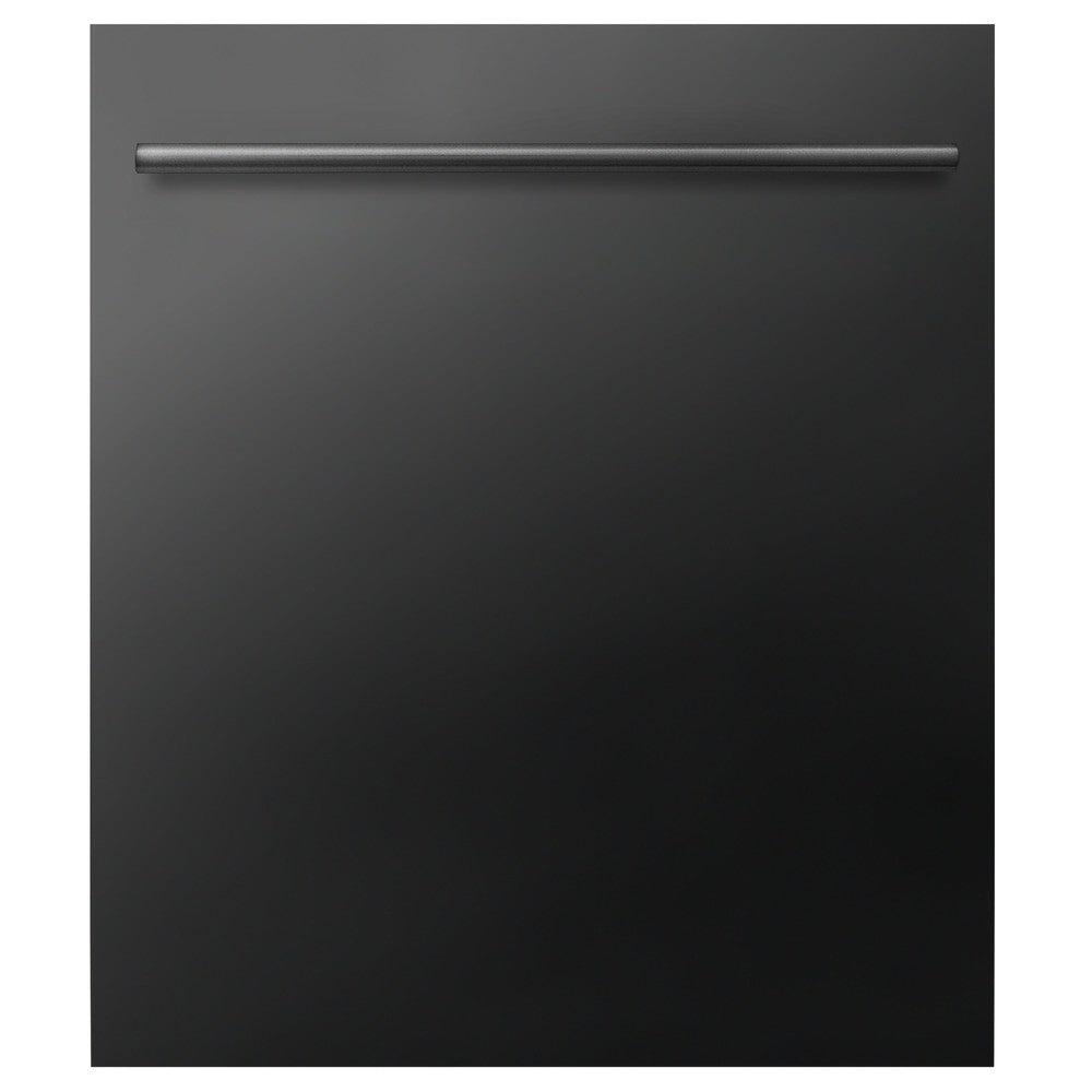 ZLINE 48 Inch Black Stainless Steel Dual Fuel Range Kitchen Package with Convertible Vent Hood & Dishwasher - Perfect for Modern Home Chefs & Open Concept Kitchens