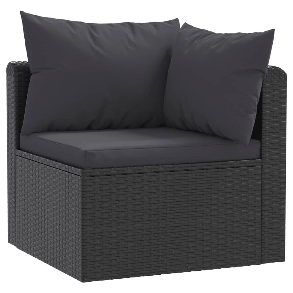 vidaXL Two-Piece Patio Sofa Set - Comfortable Outdoor Furniture with Cushions, Durable Steel Frame & Handwoven PE Rattan in Black - Perfect for Garden, Backyard, and Poolside Relaxation
