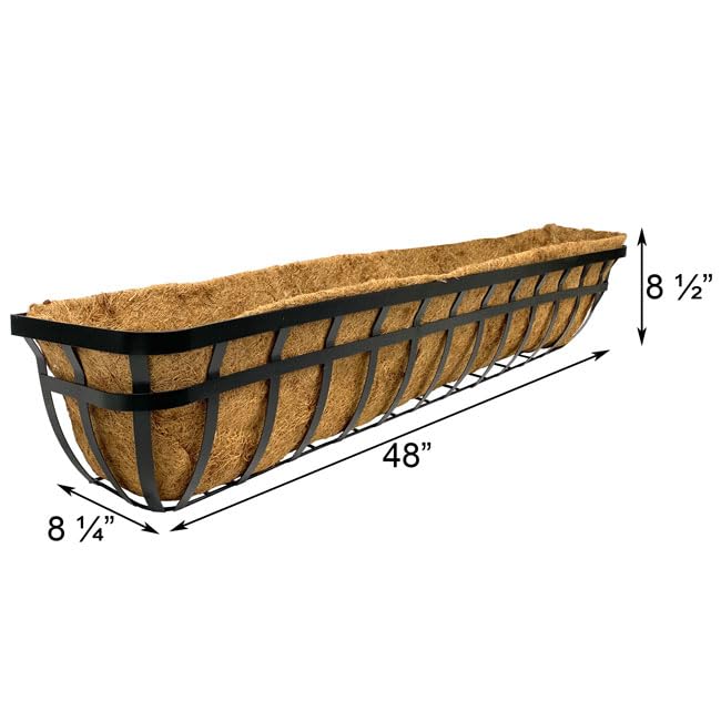 Panacea 88559 Black Steel Planter Boxes - 48