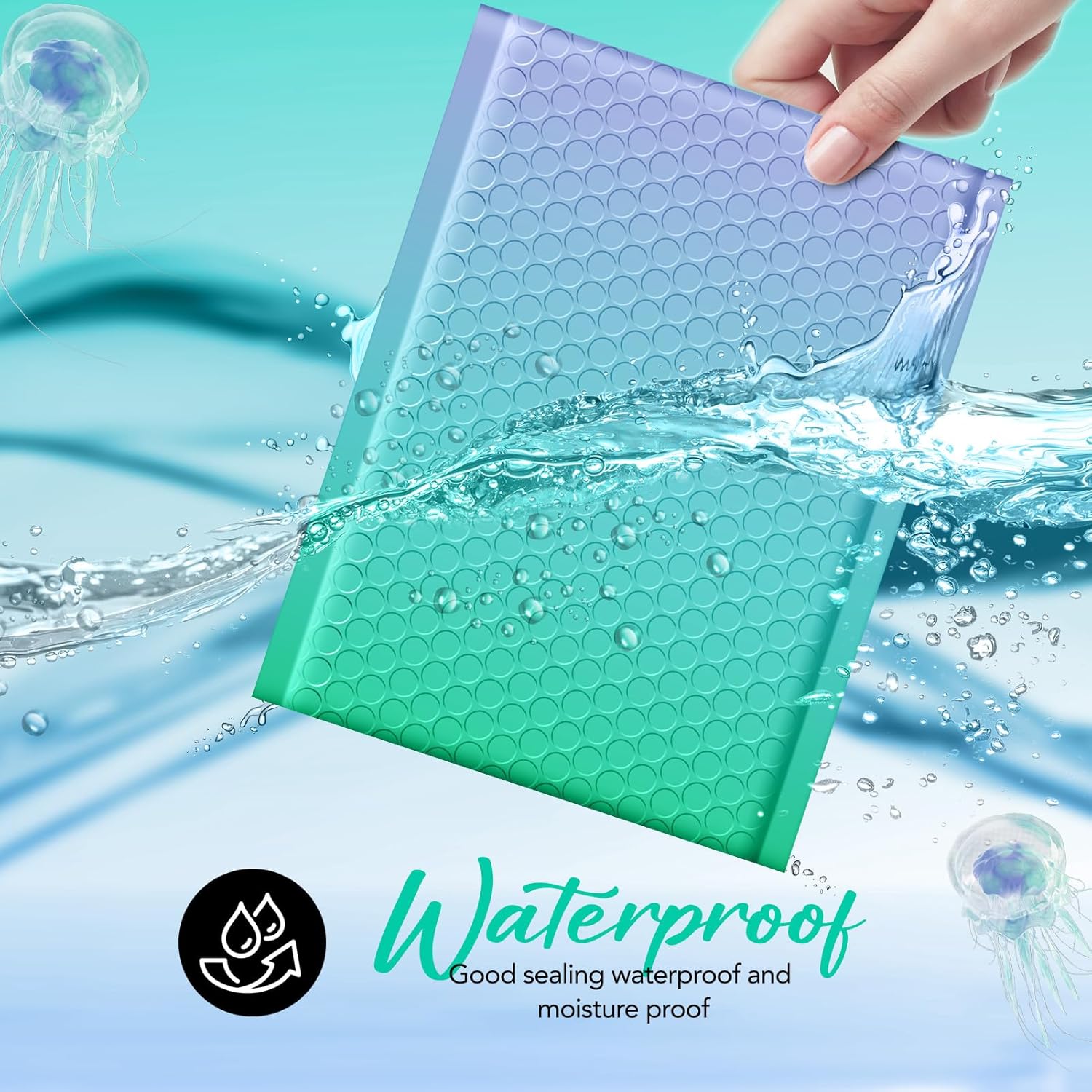 6x10 Bubble Mailer Padded Envelopes for Shipping - Fairyland Green | Waterproof & Tear-Resistant Mailing Bags | Perfect for Ecommerce, Small Packages, Jewelry & Documents