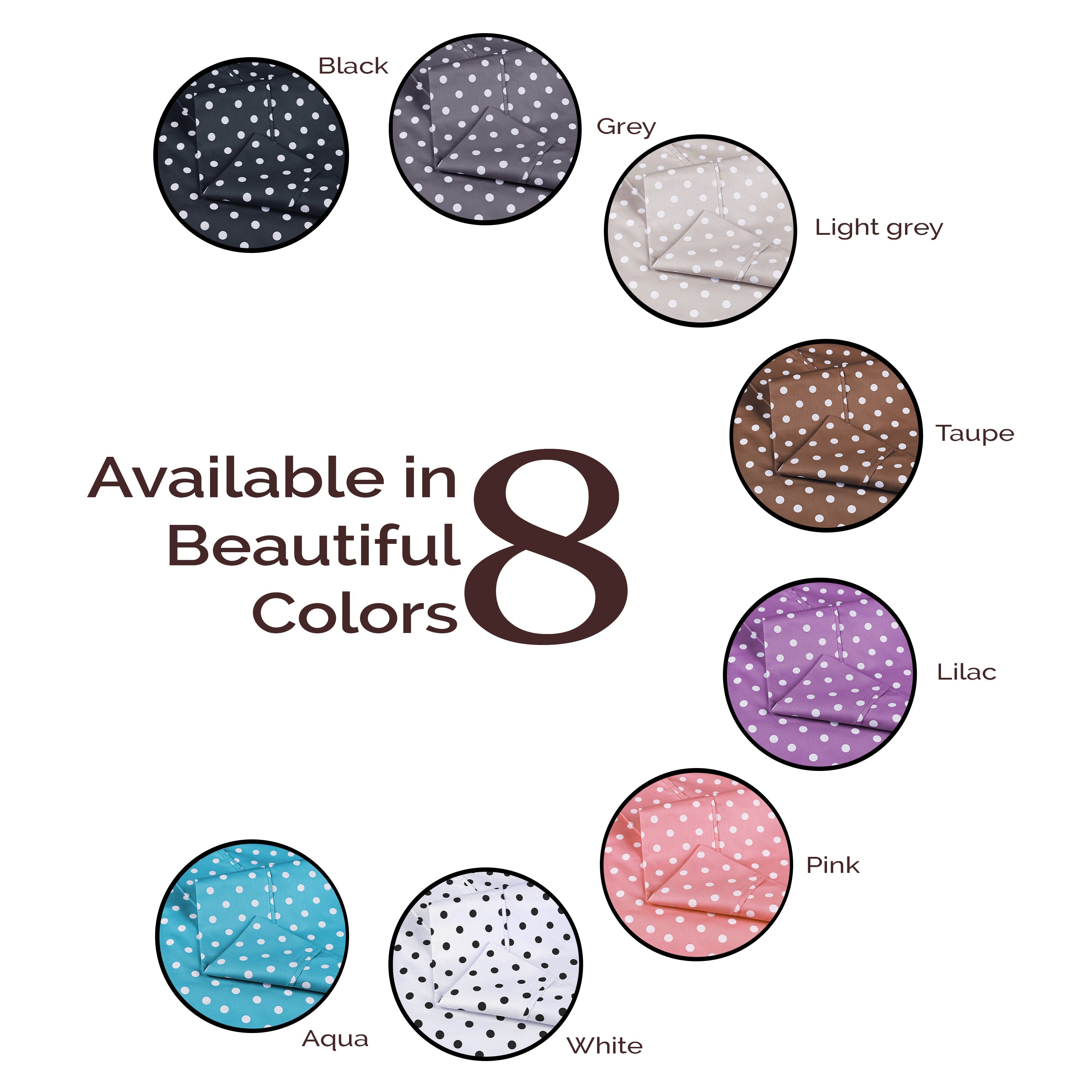 Polka Dot 600 Thread Count Cotton Blend Deep Pocket Sheet Set - Queen Size Bed Sheets for Comfortable Sleep - Perfect for Master Bedroom, Guest Room & Dorm