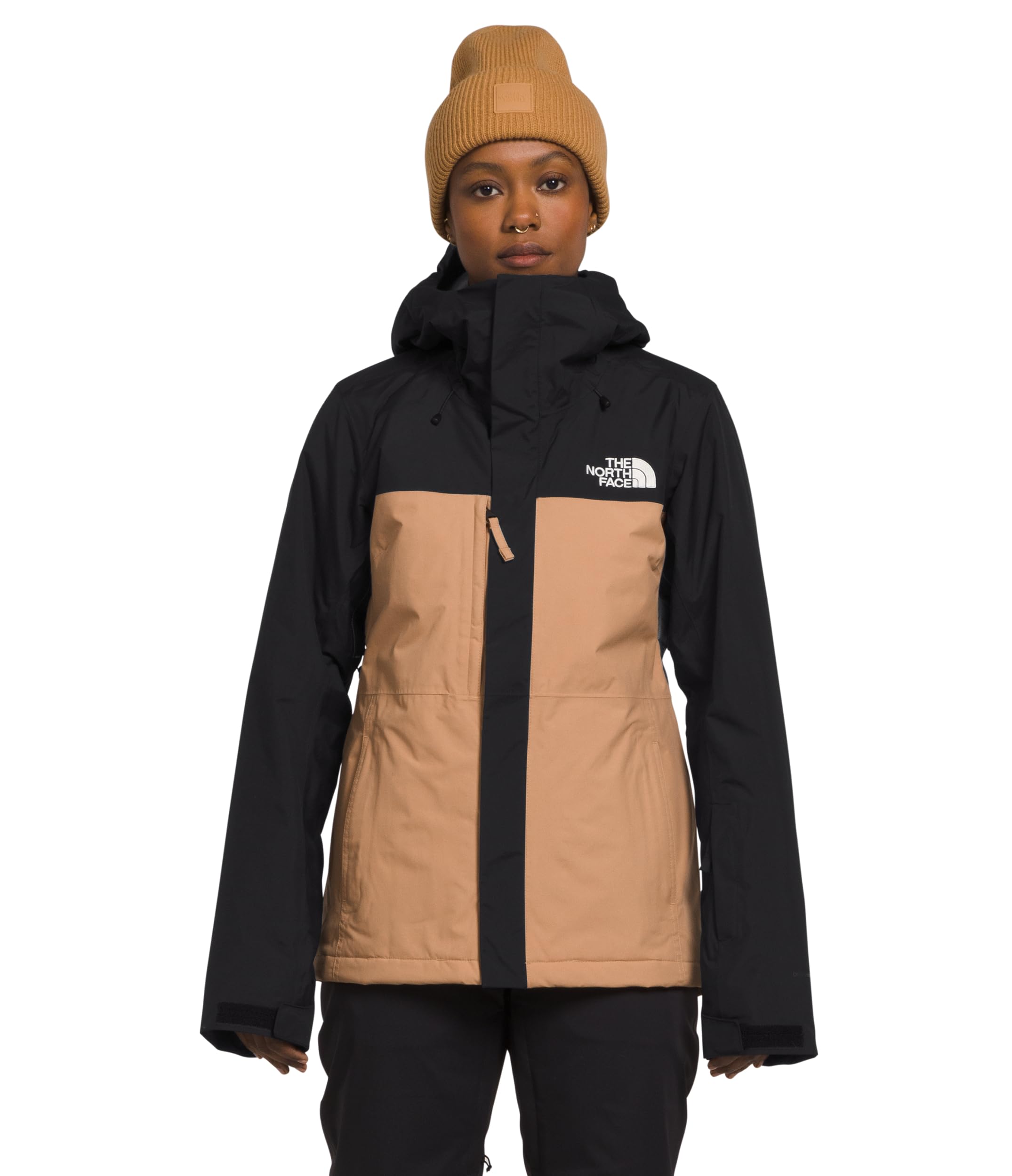 The North Face Women's Freedom Insulated Jacket - Waterproof Winter Coat, XL Size, TNF Black/Almond Butter - Perfect for Skiing, Snowboarding & Cold Weather Outdoor Activities