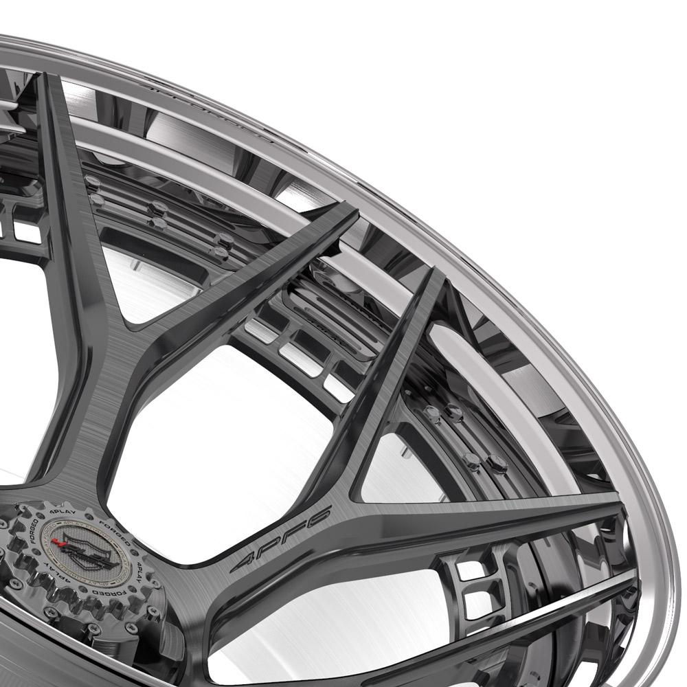 4PF6 Forged Wheels 24x14.0 6x135/6x139.7mm 106.1mm CB - Brushed with Tinted Clear Center & Polished Barrel - Premium Off-Road & Truck Rims for Ford F-150, Chevy Silverado & Ram 1500 - Durable Alloy Wheels for Enhanced Performance & Style