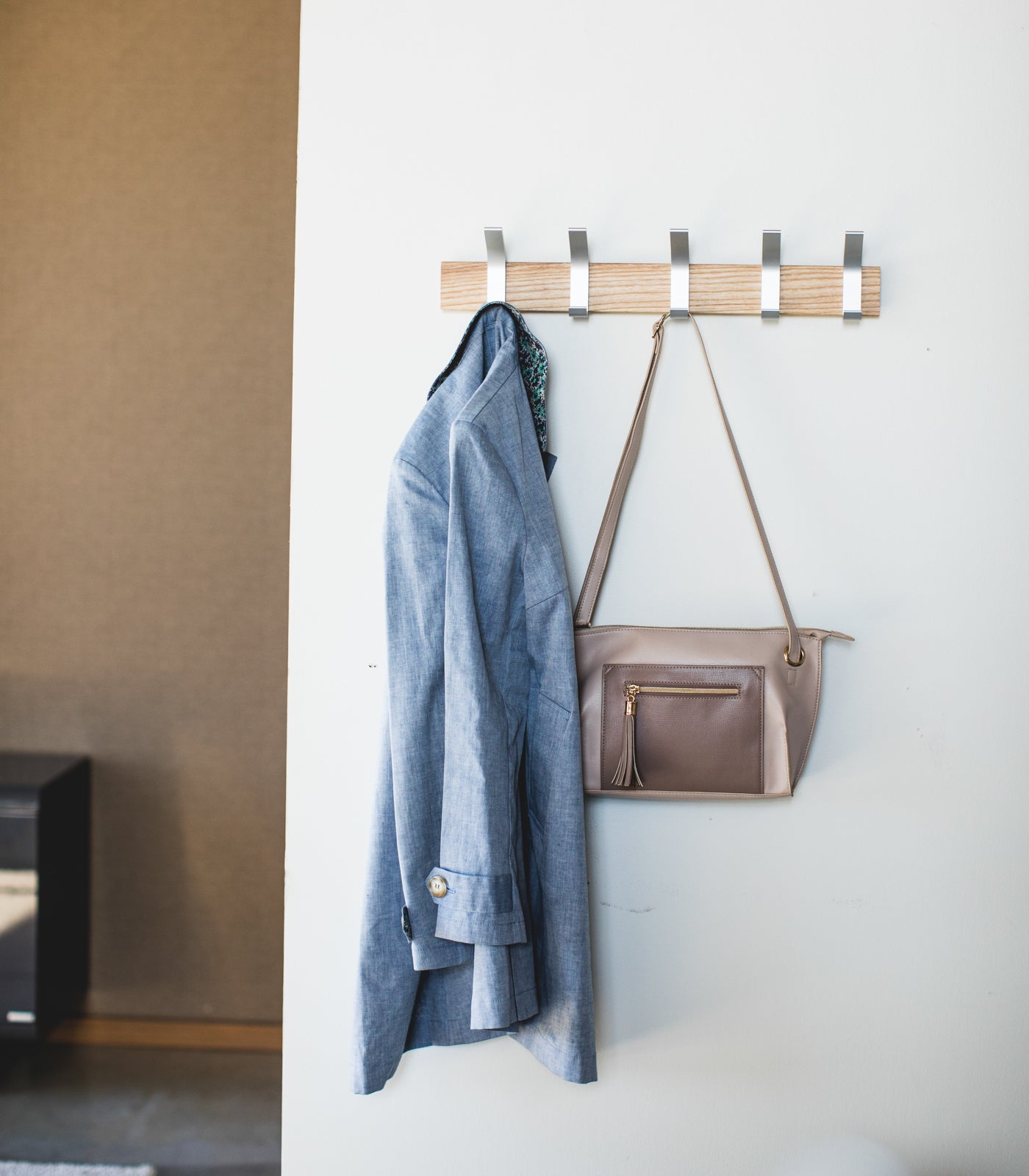 Wall Mounted Coat Rack - Sturdy Steel & Wood Hooks for Jackets, Hats & Bags - Perfect for Entryway, Mudroom & Closet Organization