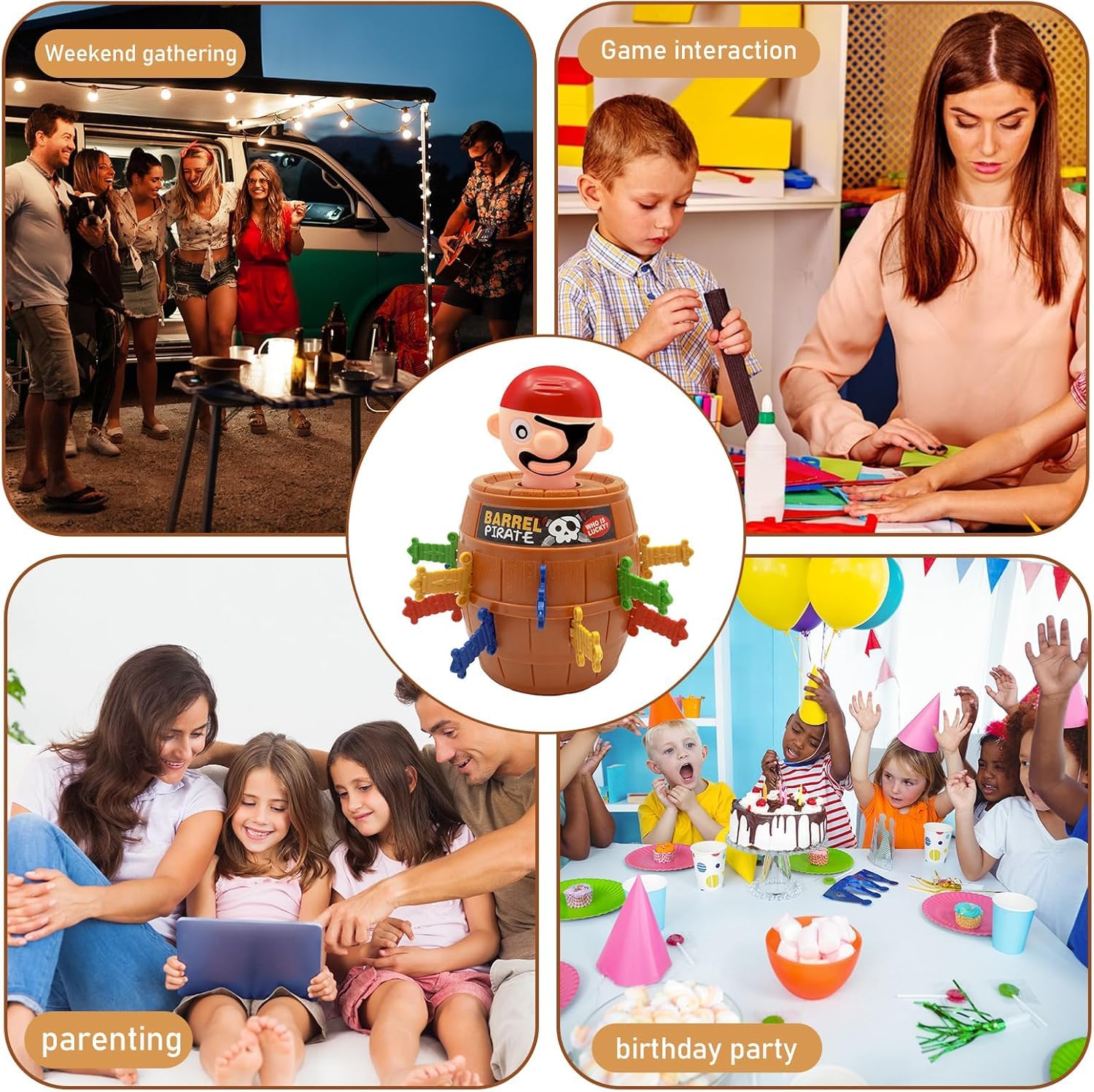 Pirate Pop-Up Barrel Board Game for Kids - Classic Mini Tabletop Game for Family Fun, Preschoolers & Ages 4+ | Perfect for Birthday Parties, Family Game Nights & Classroom Activities