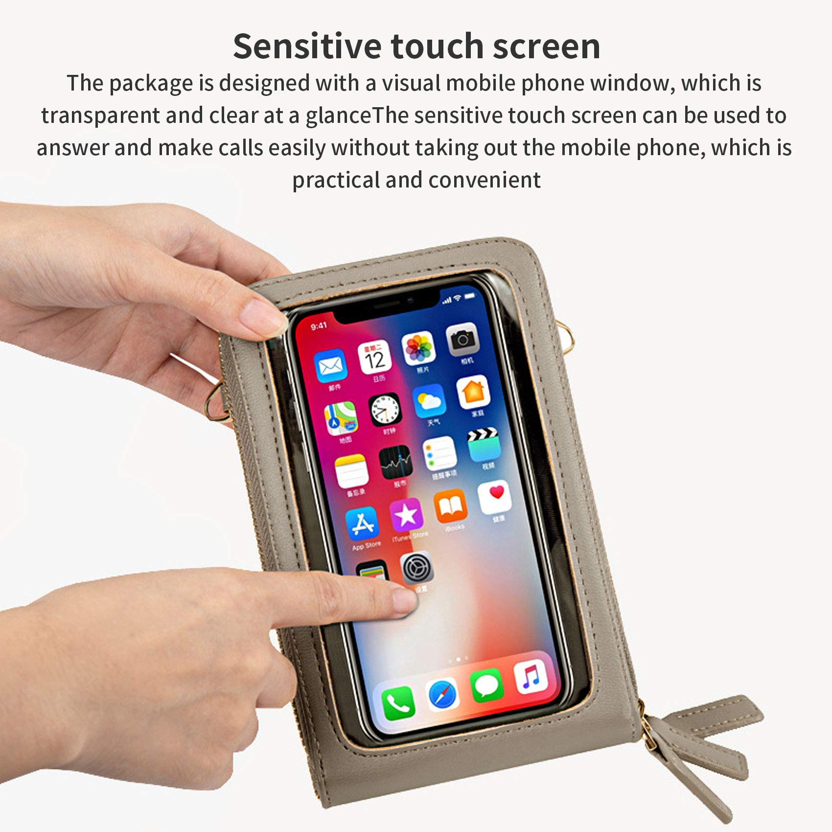 RFID Blocking Crossbody Phone Purse for Women - Touch Screen Accessible Shoulder Bag with Card Holder - Perfect for Travel, Shopping & Daily Use