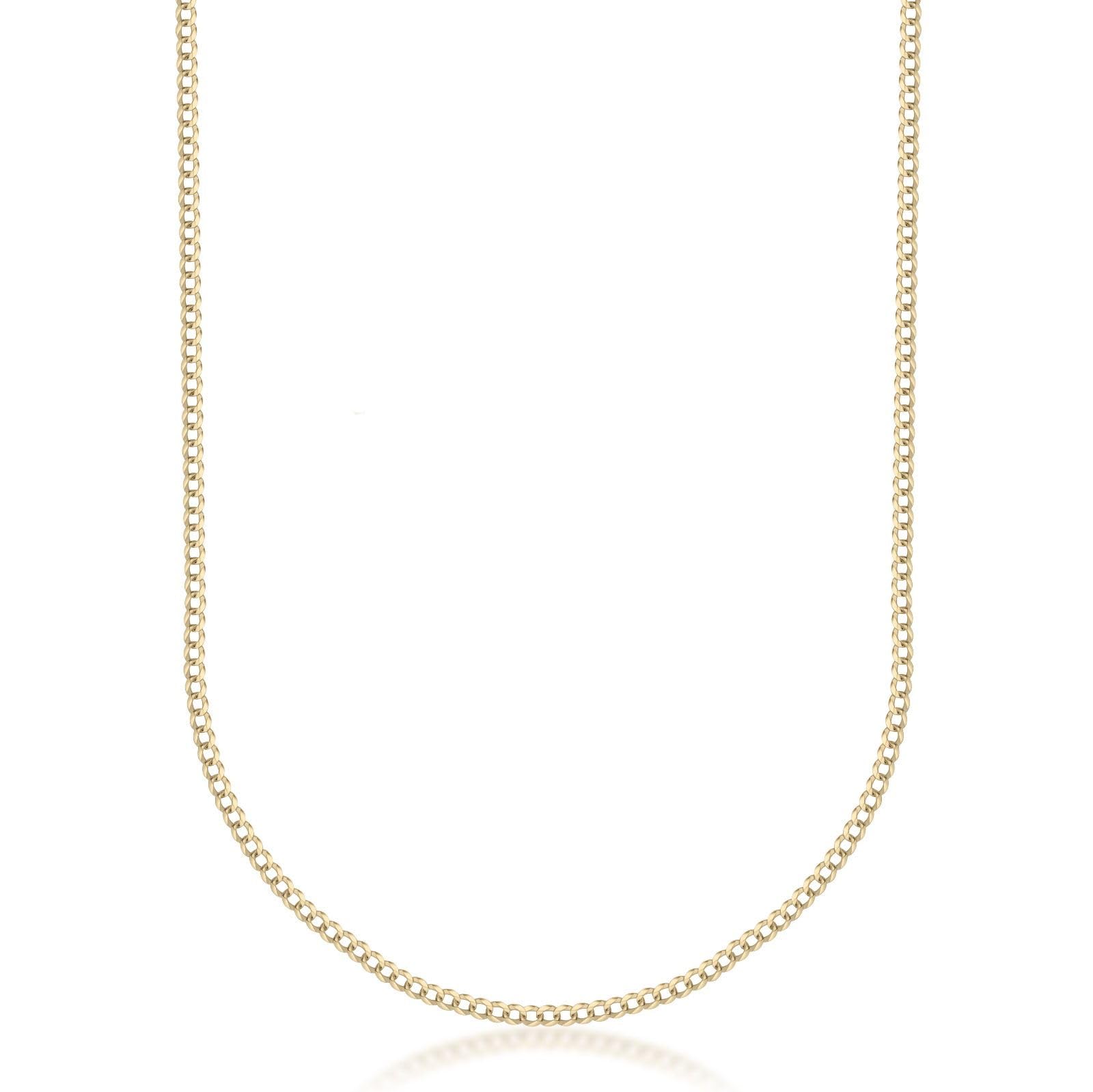14K Gold Cuban Link Chain Necklace for Men & Women - 2.0mm Thick Curb Chain - Available in 14