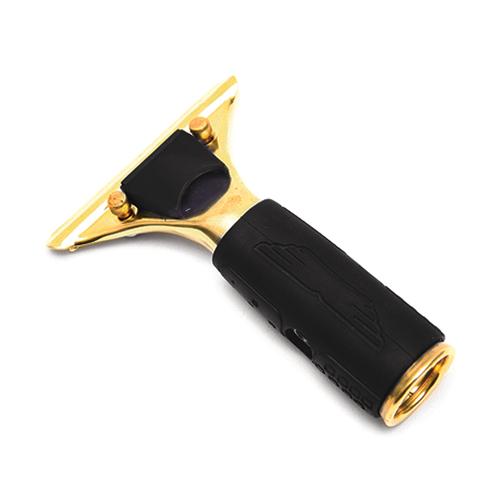 Ettore Brass Quick Release Squeegee Handle with Rubber Grip - Heavy Duty Window Cleaning Tool for Home, Car, and Commercial Use