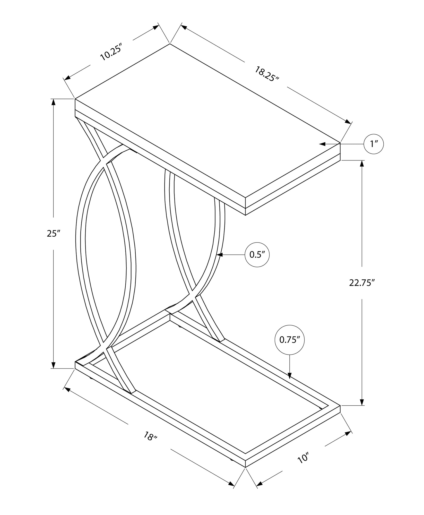 Modern Grey Accent Table with Chrome Metal Base - Perfect for Living Room, Bedroom, or Office Decor