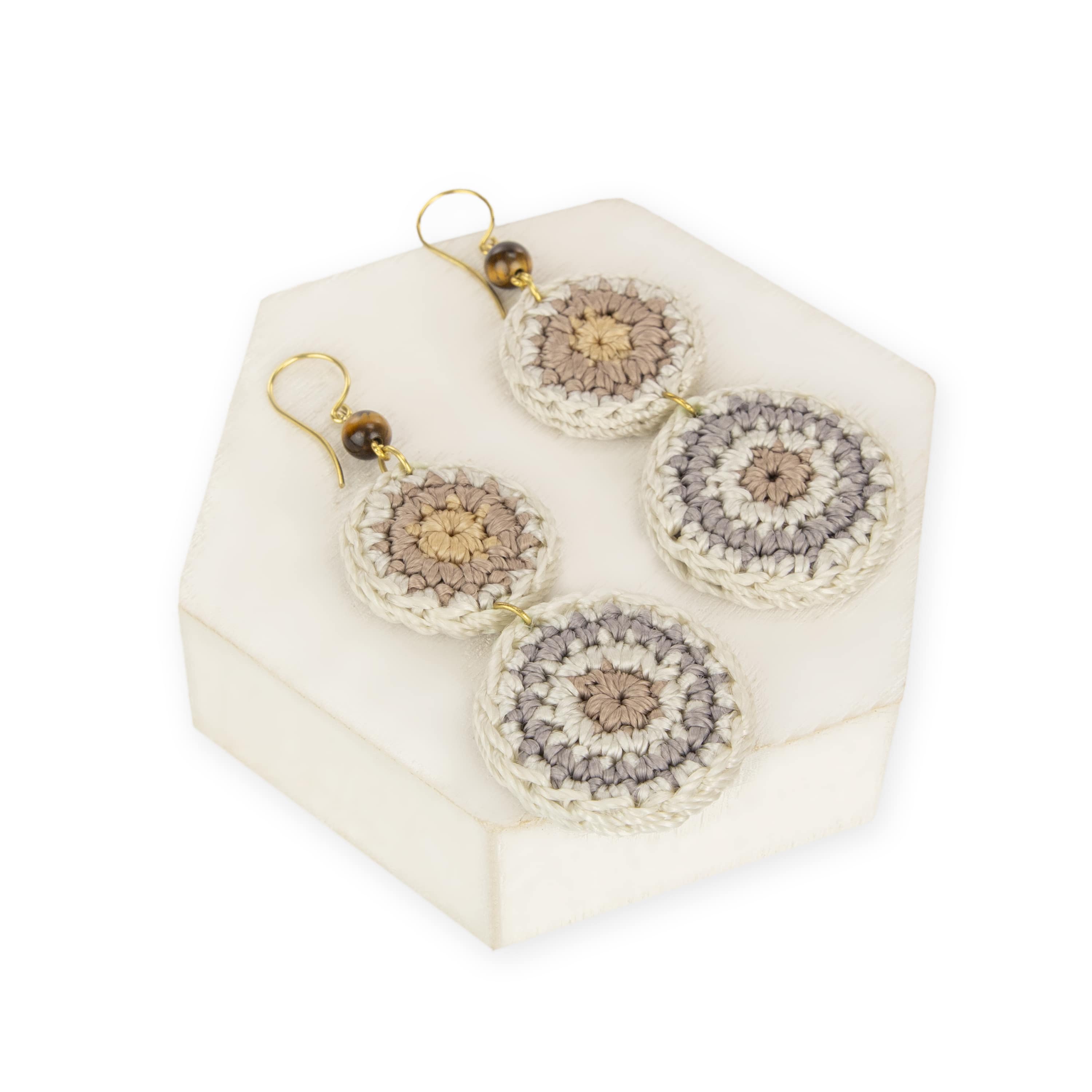 Elegant Jasper Double Disc Earrings for Women - Boho Chic Dangle Jewelry for Casual & Party Wear