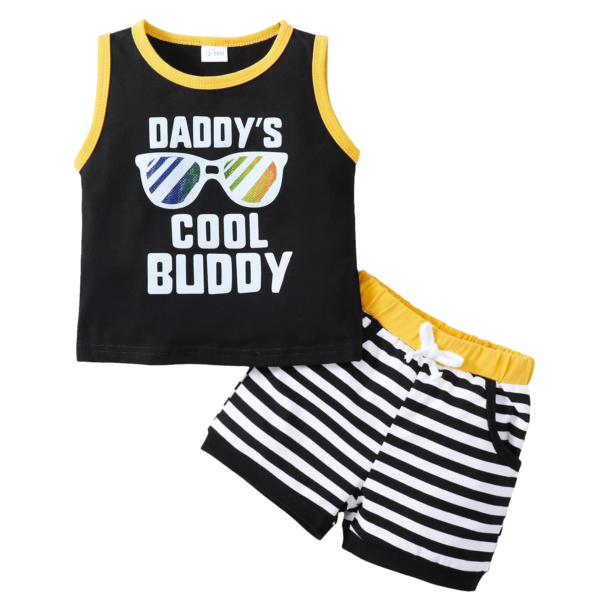 **Boys' 2-Piece Summer Outfit - Striped Shorts & Top Set for Toddlers | Casual Playwear for Beach, Park & Outdoor Activities**