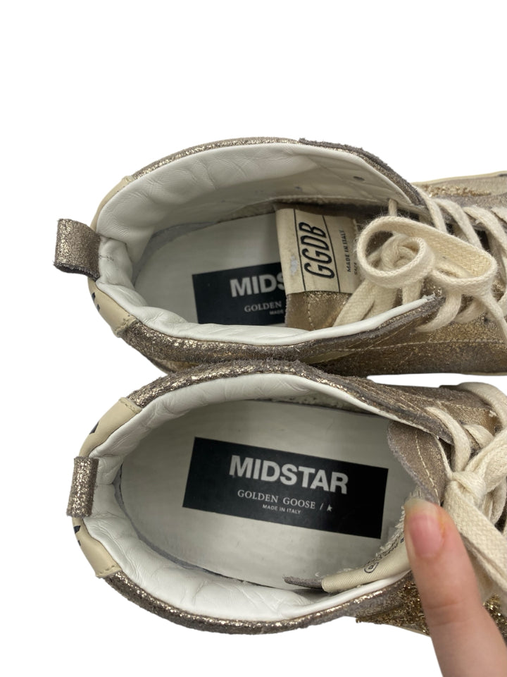 Golden Goose Midstar Metallic Wing Tip Sneakers for Women | Size 39 (US 9) | Fashionable Comfort for Casual Outings & Street Style