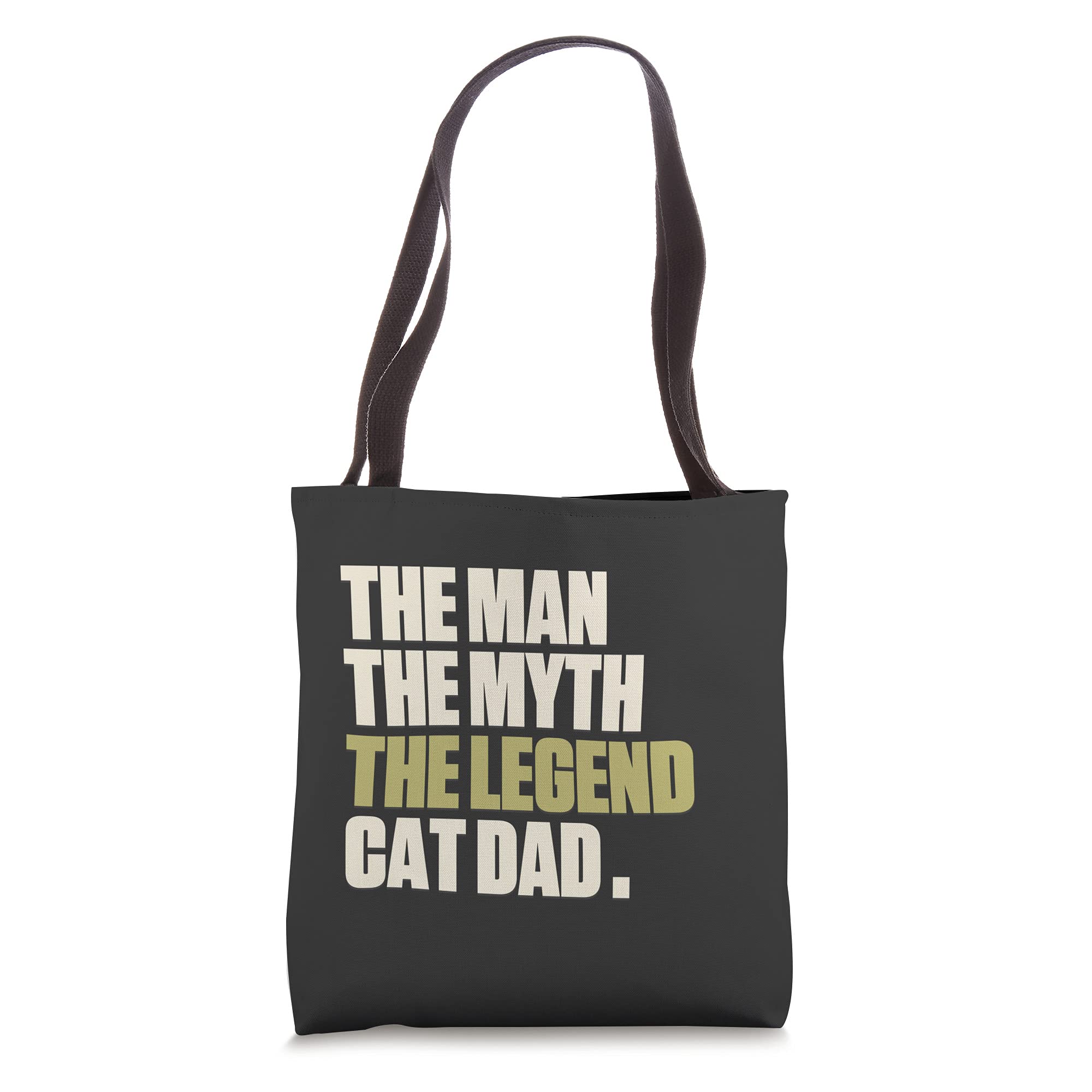 Man Myth Legend Cat Dad Tote Bag - Durable Canvas Grocery Shopping Bag for Cat Lovers - Perfect for Work, Beach & Farmers Market