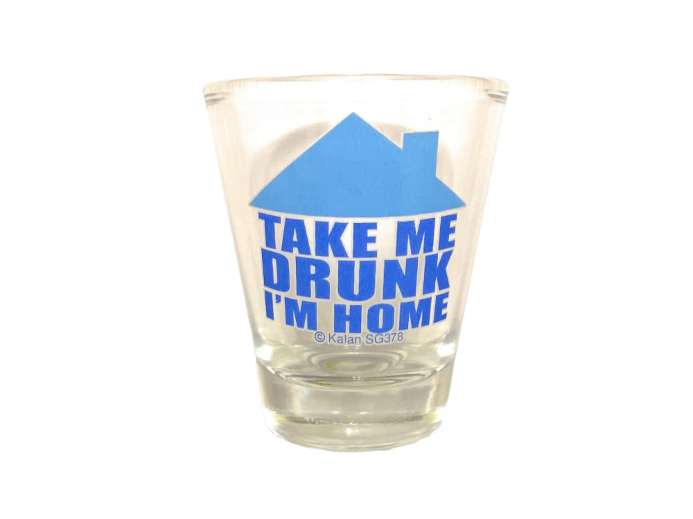 Funny Take Me Drunk I'm Home Shot Glass - 1.5 oz Barware for Parties, Gifts & Bachelor/Bachelorette Events - Perfect for Cocktails, Tequila & Liquor Shots