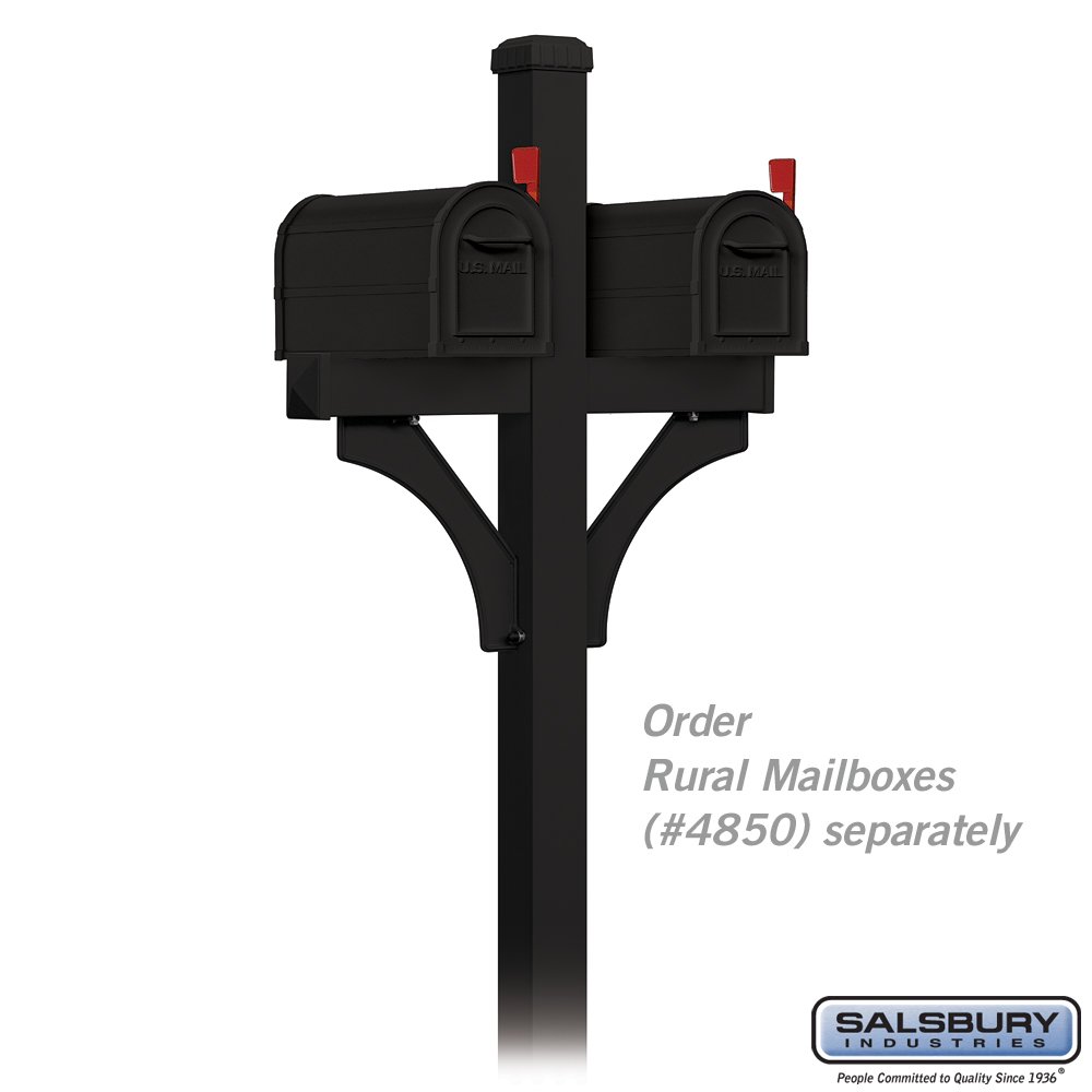 Salsbury Industries 4377BLK Black Arm Kit Replacement for Deluxe Post Roadside Mailbox - Durable Mailbox Accessory for Home & Rural Mail Delivery