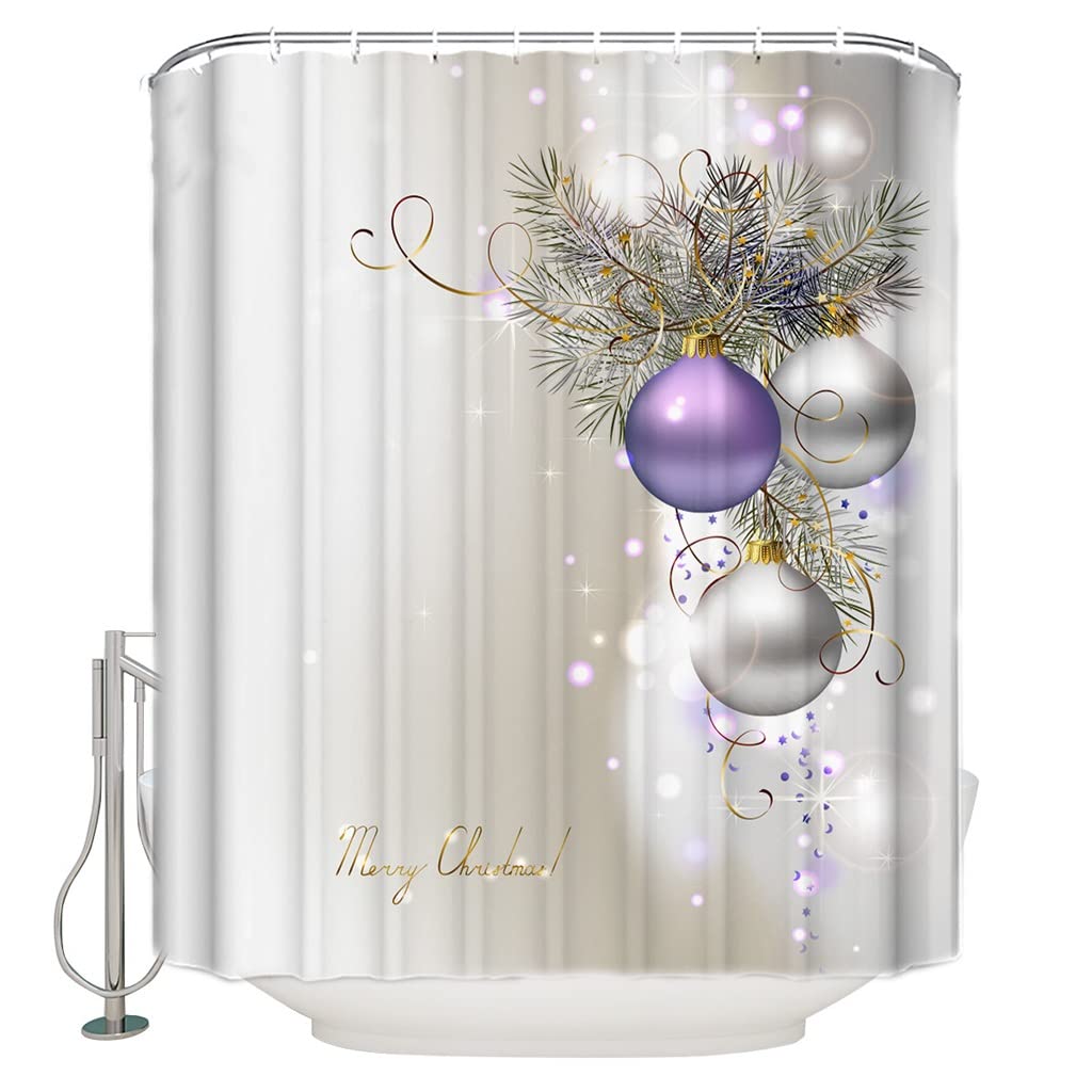 EODNSOFN Christmas Shower Curtain - Waterproof Polyester Fabric Bathroom Decor (72x79 Inches) - Holiday Home Decoration for Bathroom, Guest Room & Seasonal Party Decor