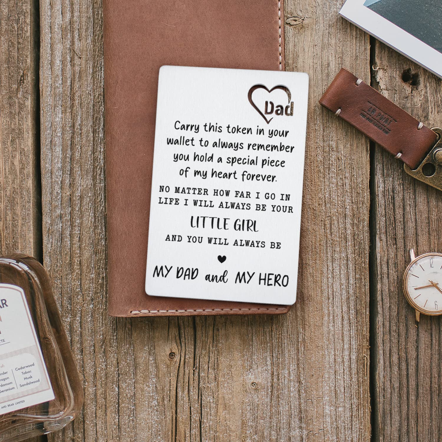 Engraved Anniversary Card for Dad - Funny Gift from Kids for Birthday, Christmas & Thanksgiving