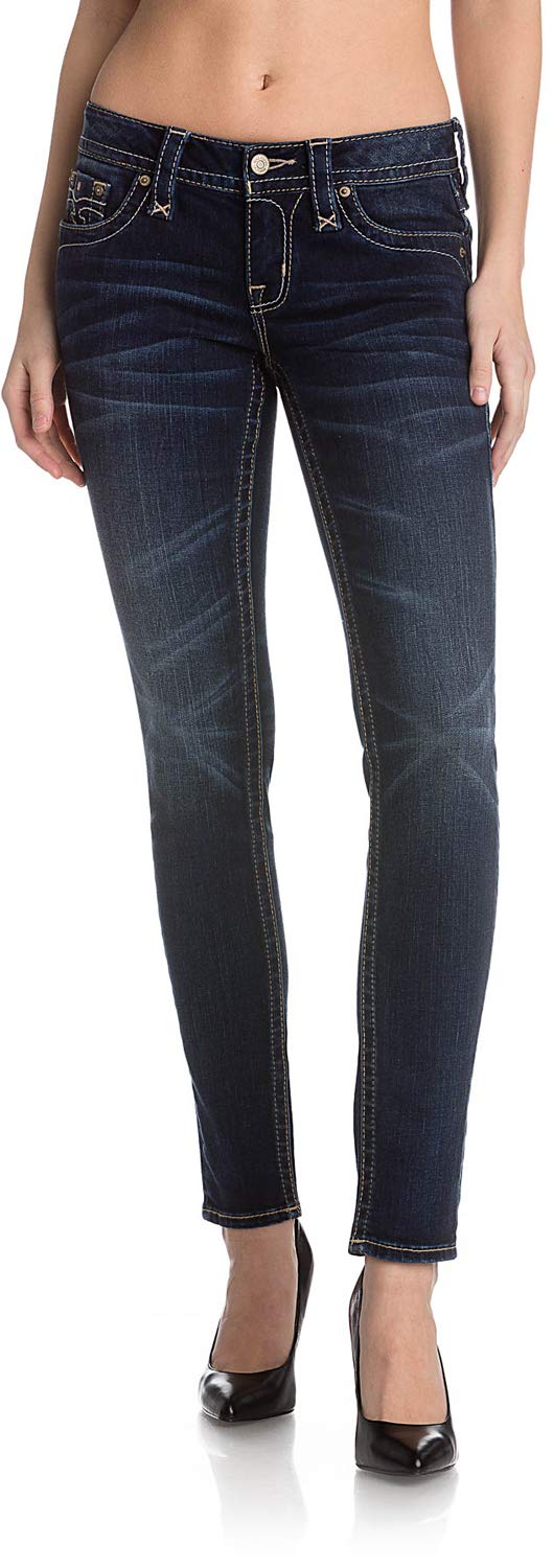 Rock Revival Women's Anabela Boot Cut Jeans - Stylish Denim Pants for Casual Wear, Night Out & Everyday Fashion