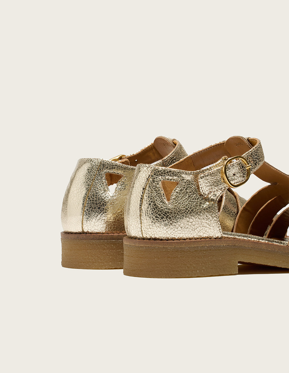 Champagne Grain Leather Charlie Sandals - Women's Comfortable Casual Sandals for Summer, Beach, and Vacation Wear