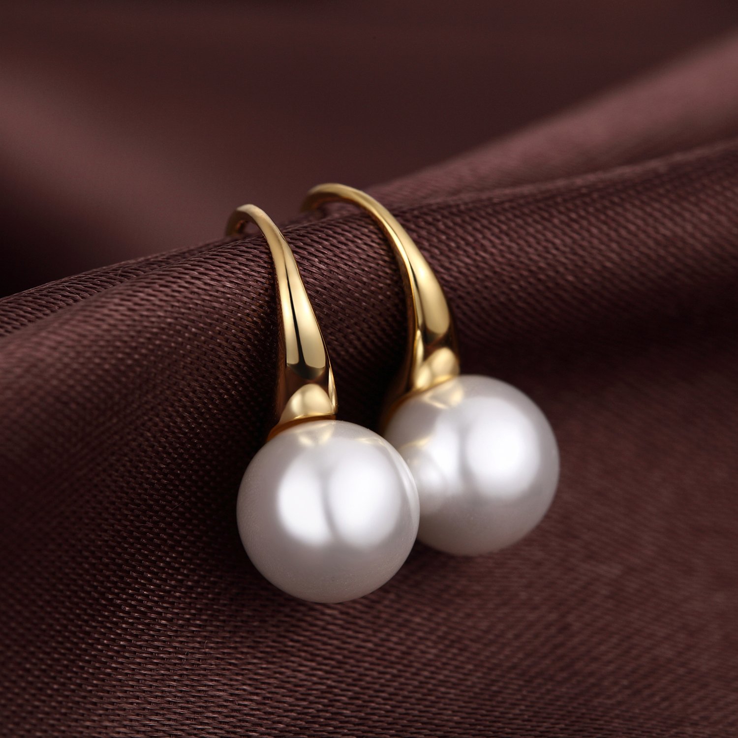 925 Sterling Silver Pearl Dangle Earrings for Women | 8MM-10MM Diamond Accent Pearl Drop Earrings | Elegant Pearl Jewelry for Weddings, Parties & Special Occasions
