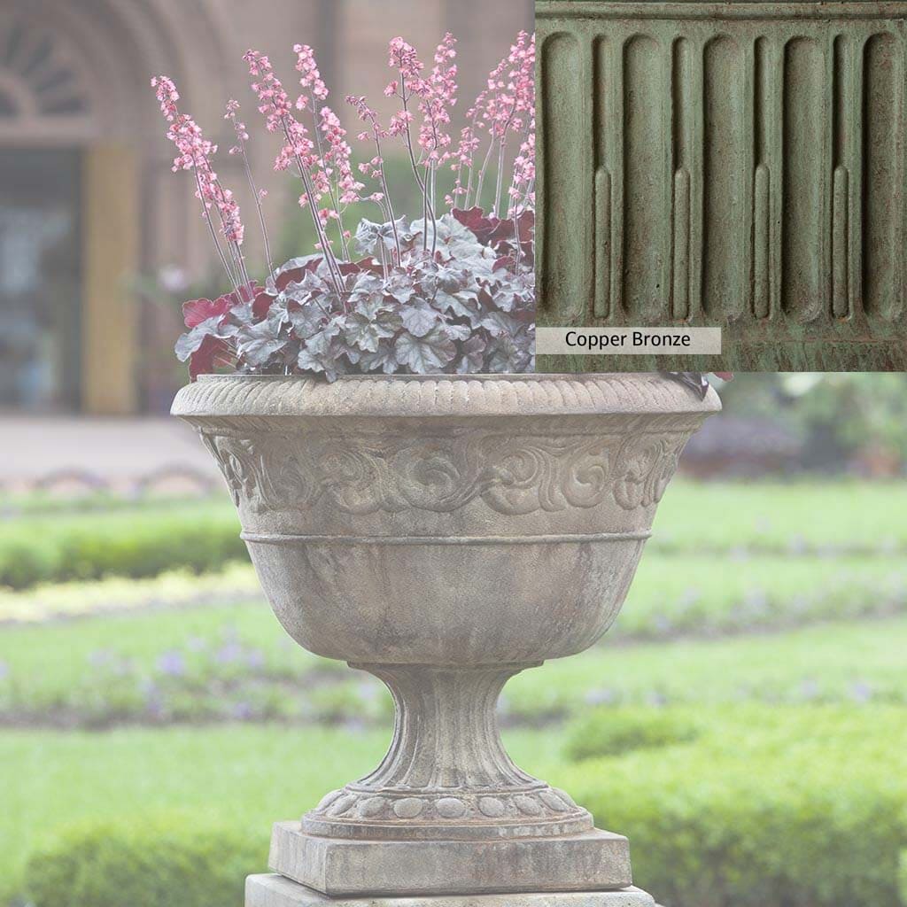 Campania International Smithsonian Foliated Scroll Urn - Classic Garden Planter for Outdoor Decor, Patio, and Landscaping | Elegant Floral Display for Home & Garden
