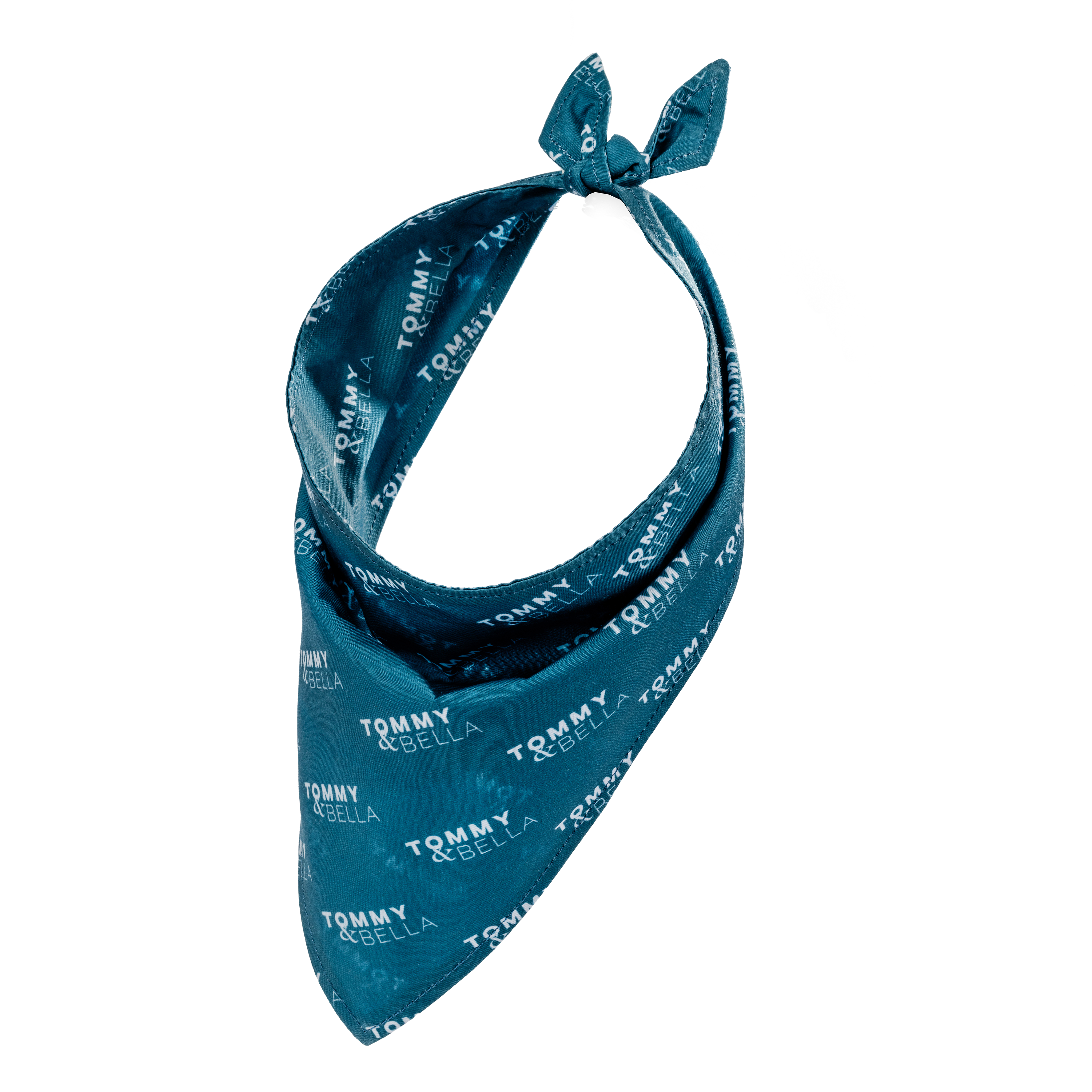 Stylish Teal Dog Bandana with Custom Logo - Perfect for Pet Fashion, Walks & Photo Shoots