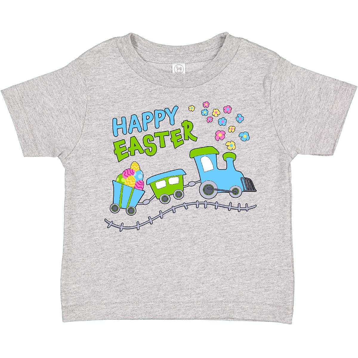 Inktastic Happy Easter Train Toddler T-Shirt - Cute Easter Outfit for Boys & Girls - Perfect for Easter Egg Hunts, Church & Family Photos
